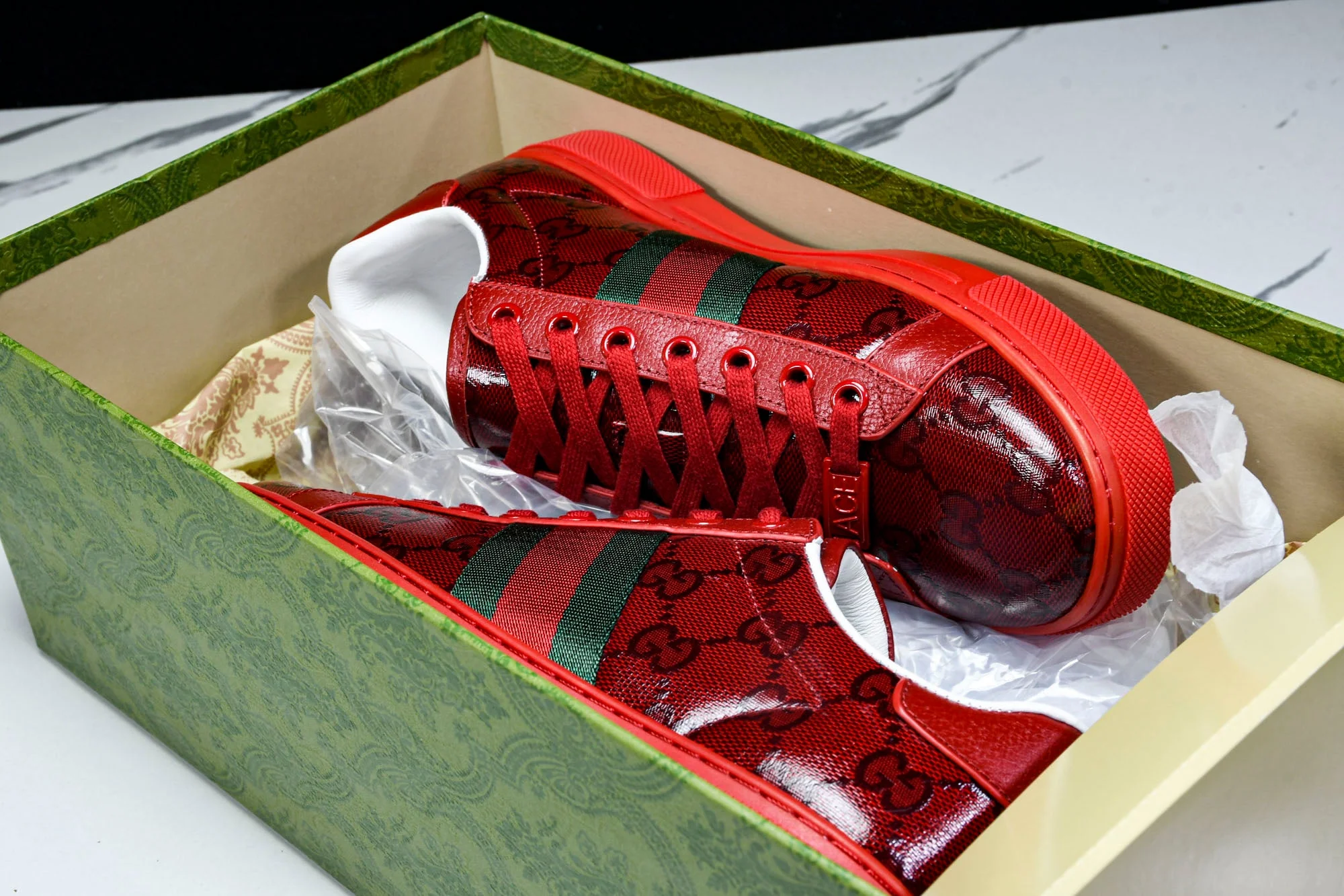 Guссi Ace Web 'Red Monogram'