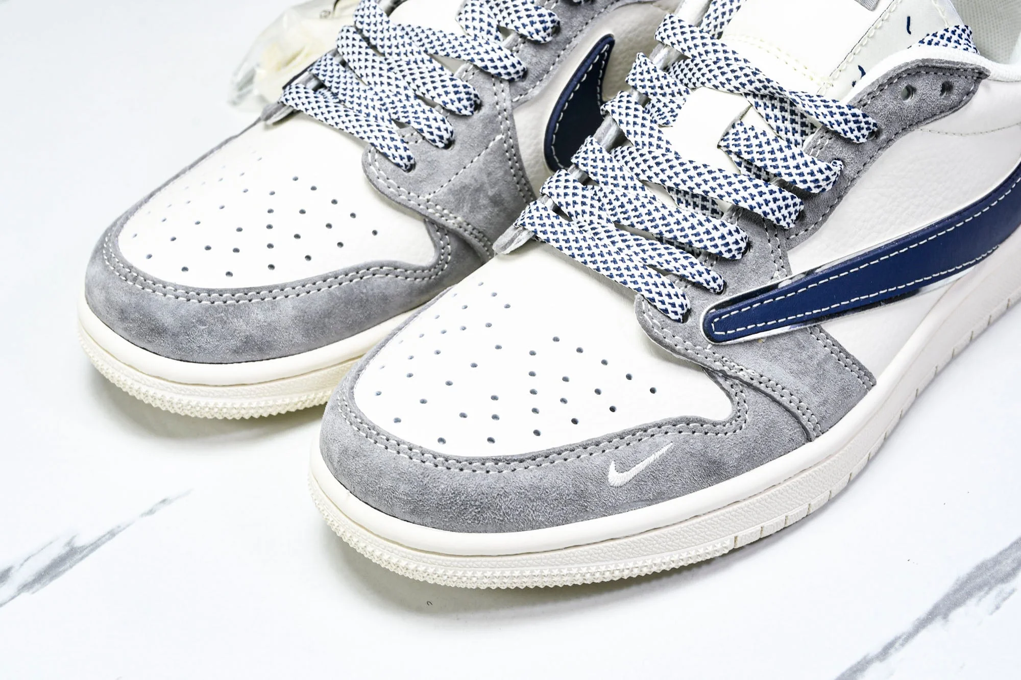 Travis Scott AJ1 Low x Fragment 'Grey Navy' (Custom)