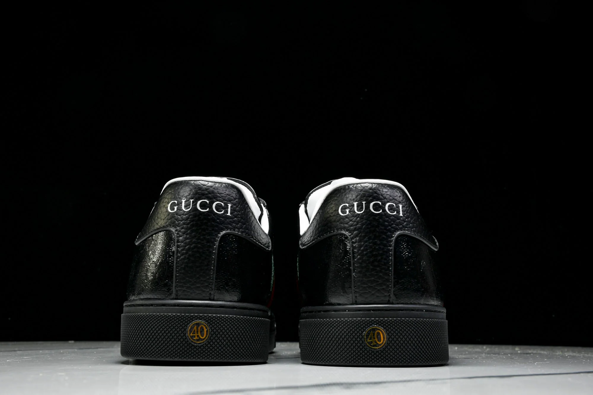Guссi Ace Web 'Glossy Black Monogram'