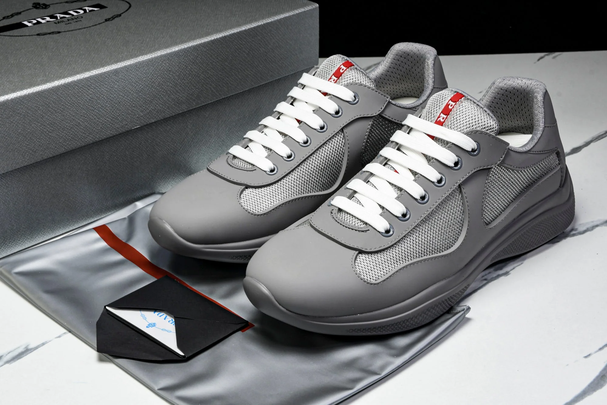Prada America's Cup Sneaker Soft Rubber 'Steel Grey'