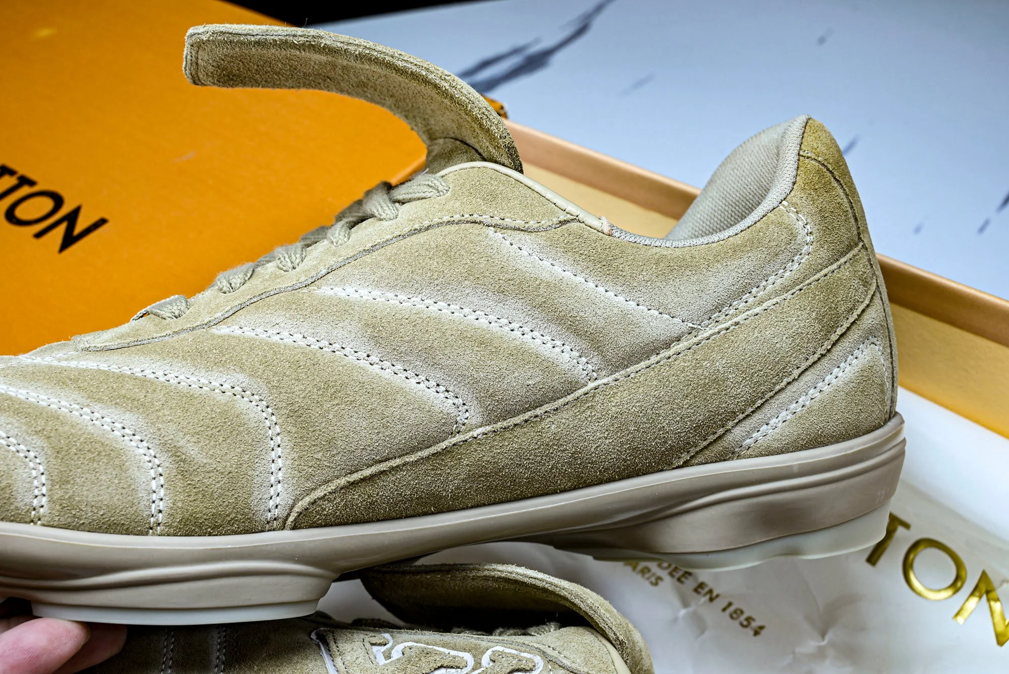 Louis Vuittоп Footprint Soccer Sneaker 'Beige Suede'