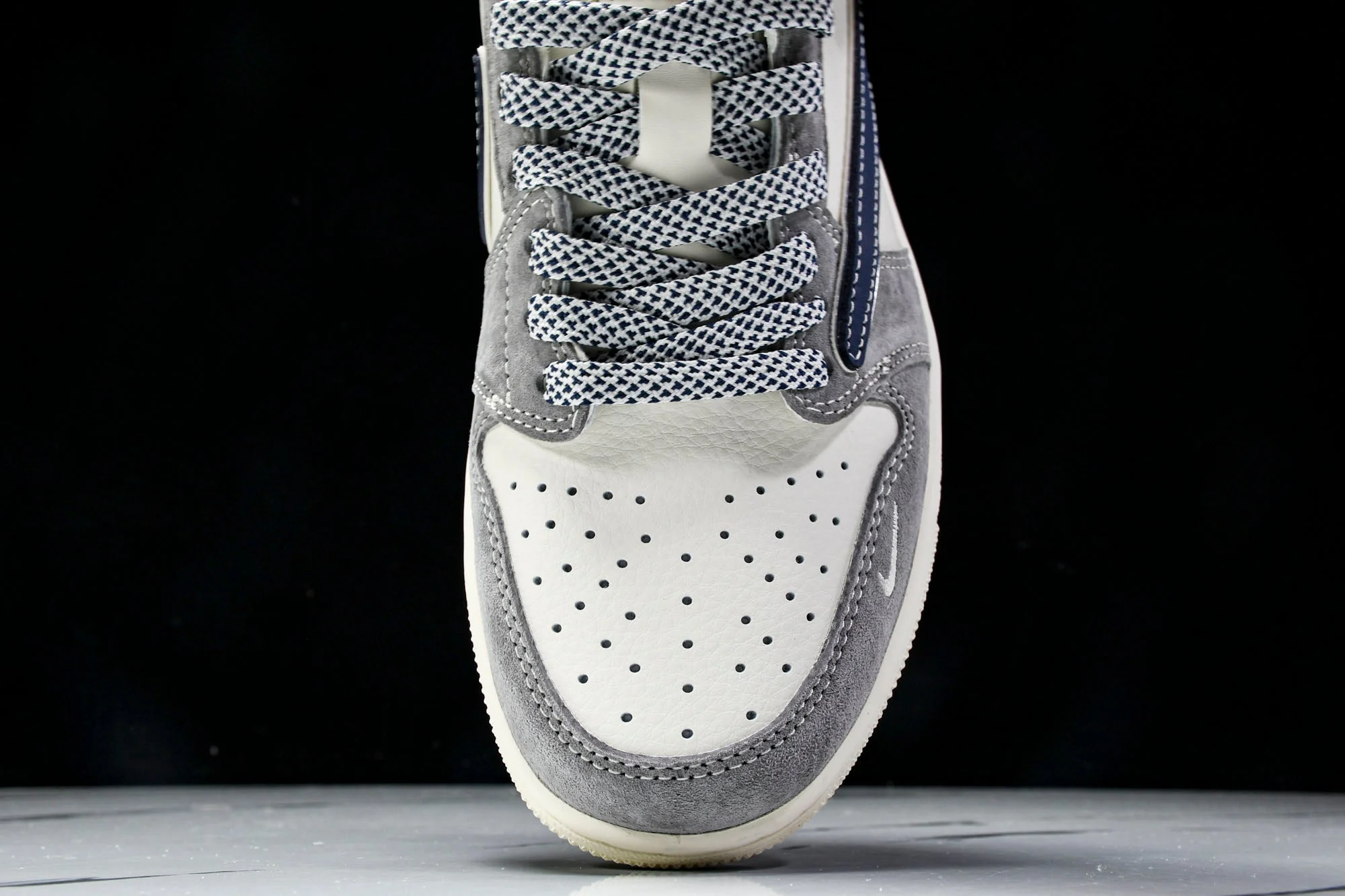 Travis Scott AJ1 Low x Fragment 'Grey Navy' (Custom)