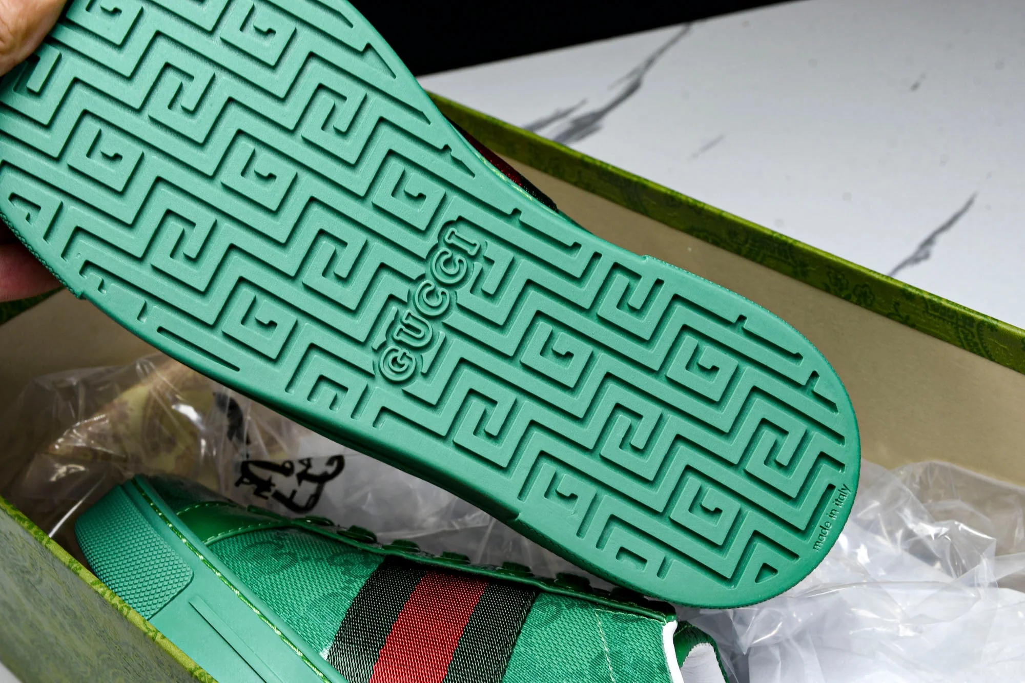 Guссi Ace Web 'Green Monogram'