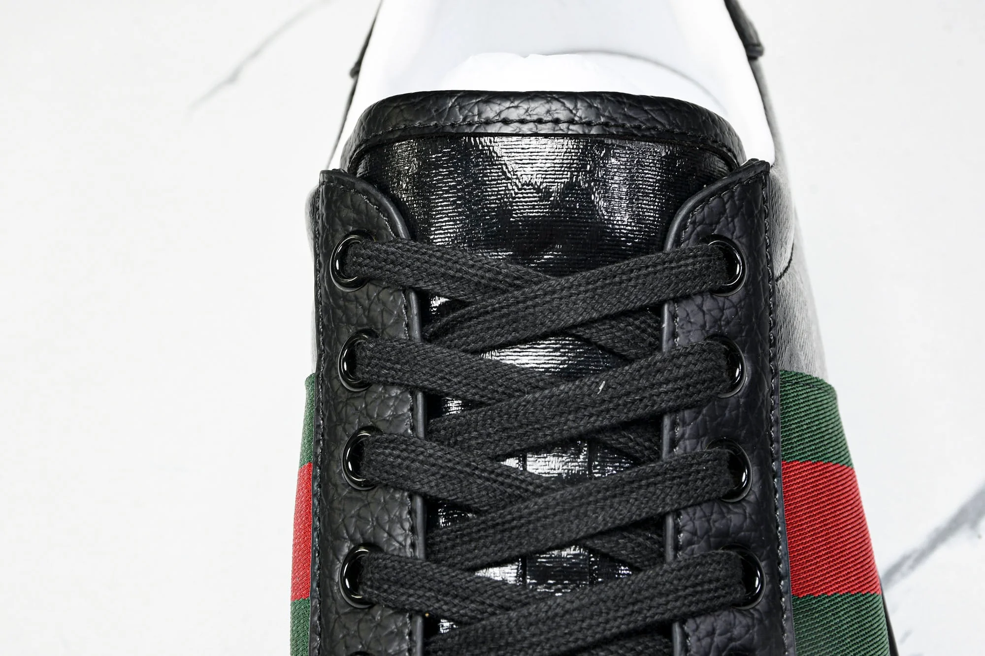 Guссi Ace Web 'Glossy Black Monogram'