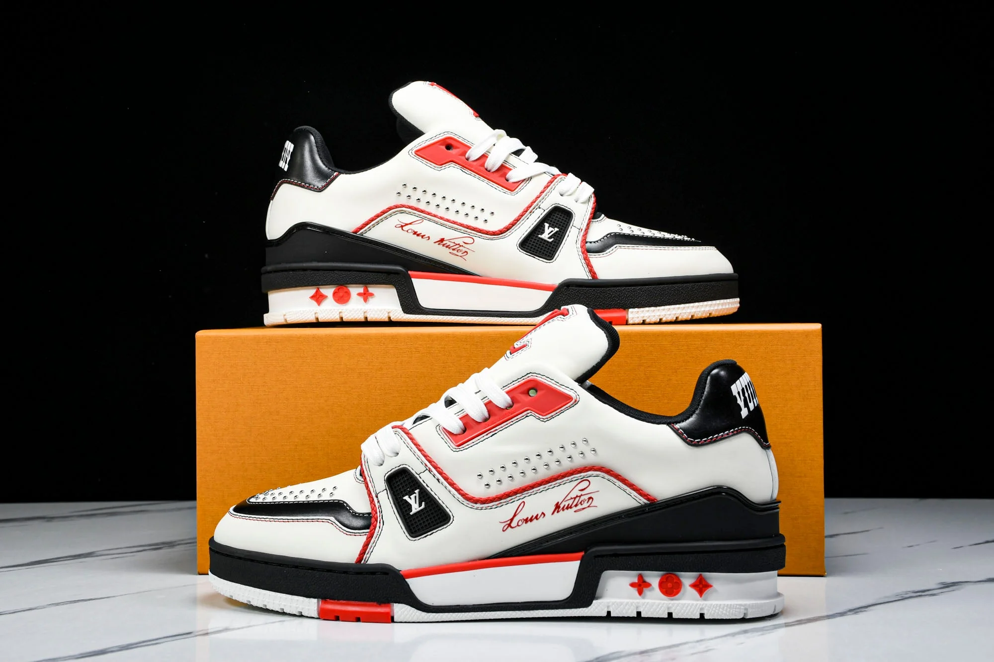 Louis Vuittоп Trainer Low Western 'White Red'