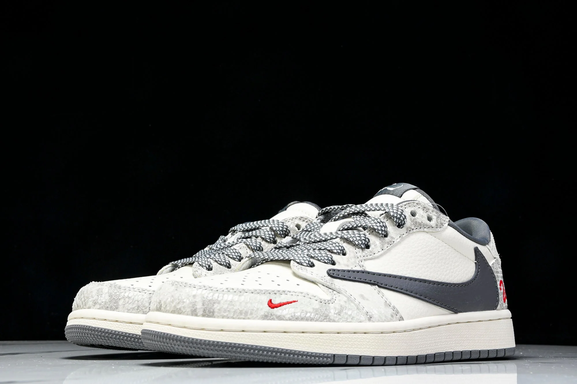 Travis Scott AJ1 Low x Year of The Snake 'White Grey' (Custom)