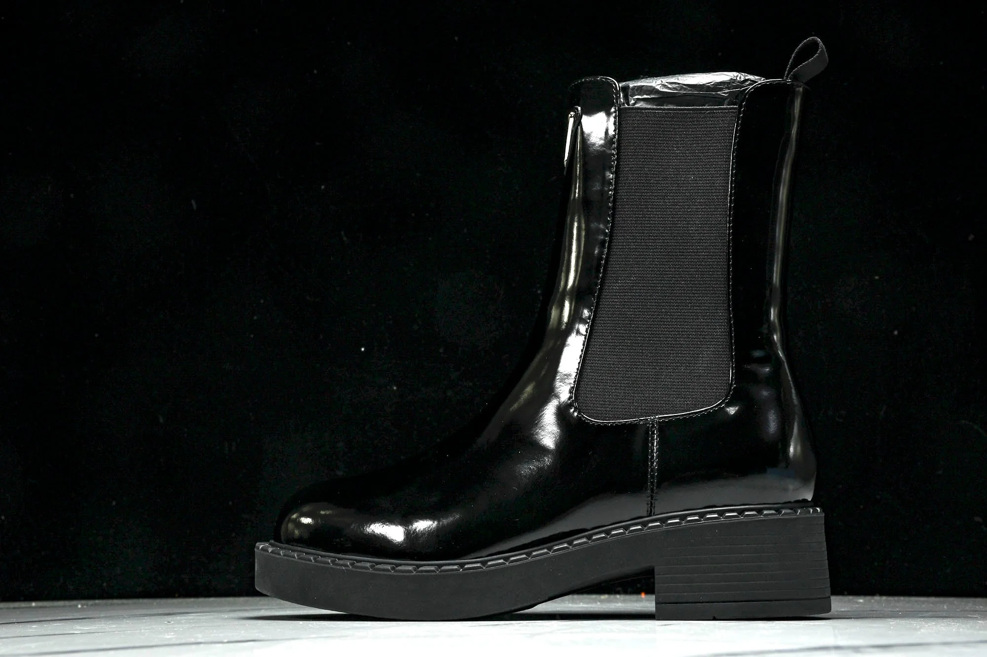 Prada Patent Chelsea Boots 'Black'