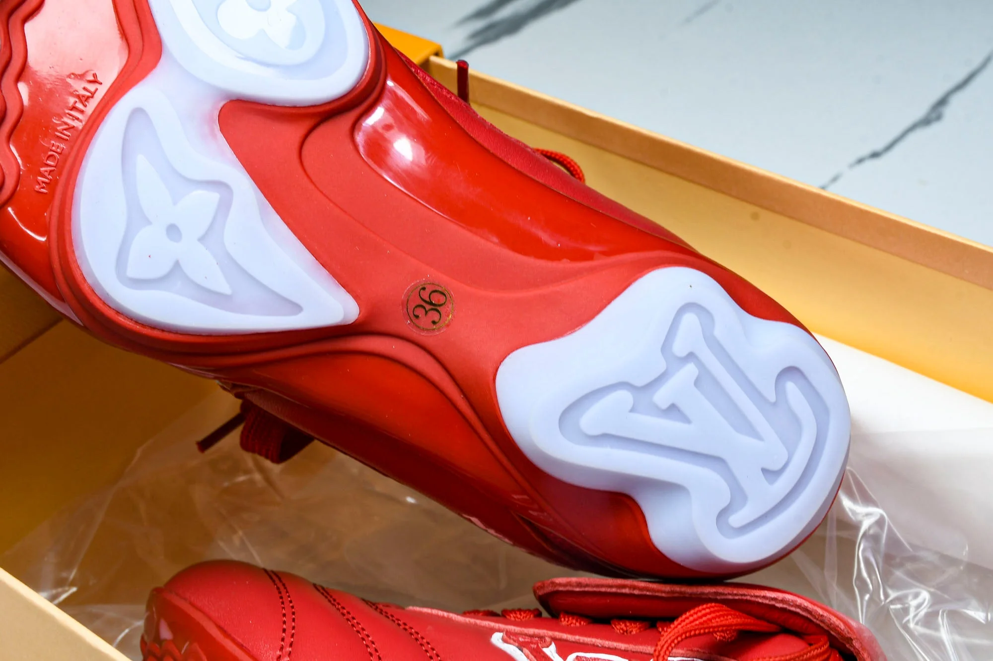 Louis Vuittоп Footprint Soccer Sneaker 'Red'