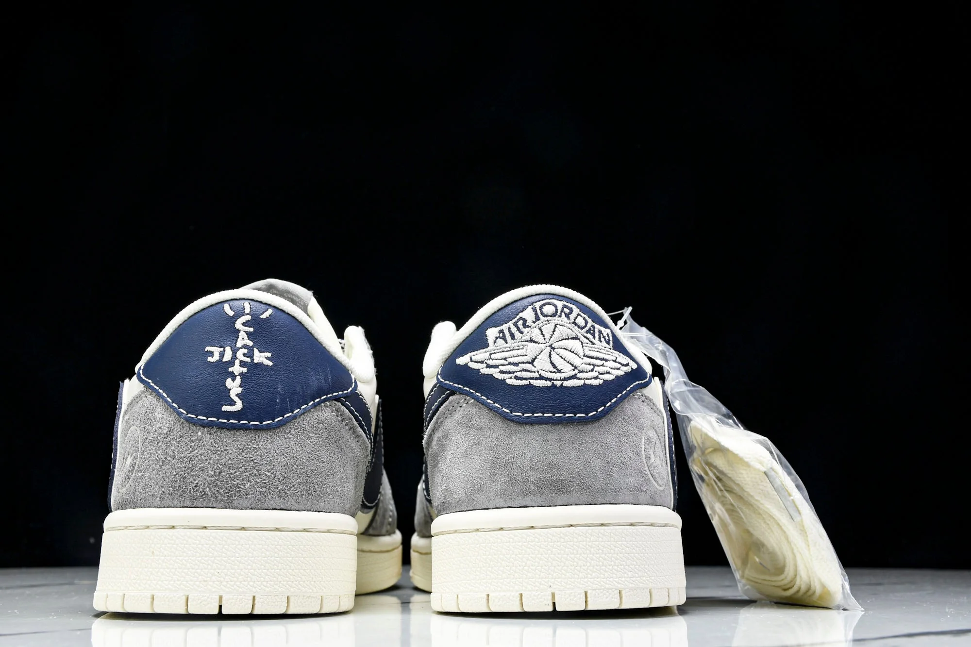 Travis Scott AJ1 Low x Fragment 'Grey Navy' (Custom)