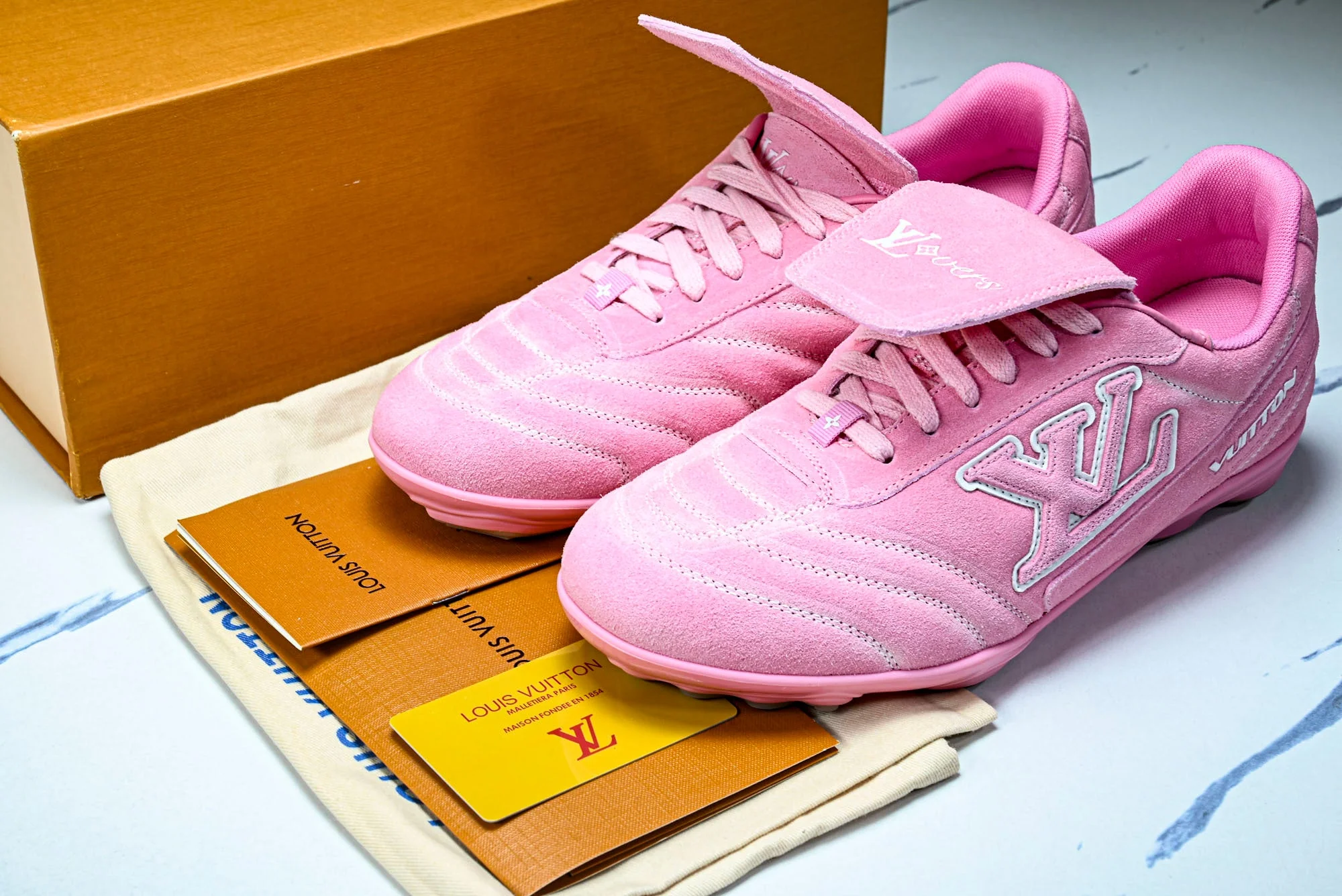 Louis Vuittоп Footprint Soccer Sneaker 'Pink Suede'