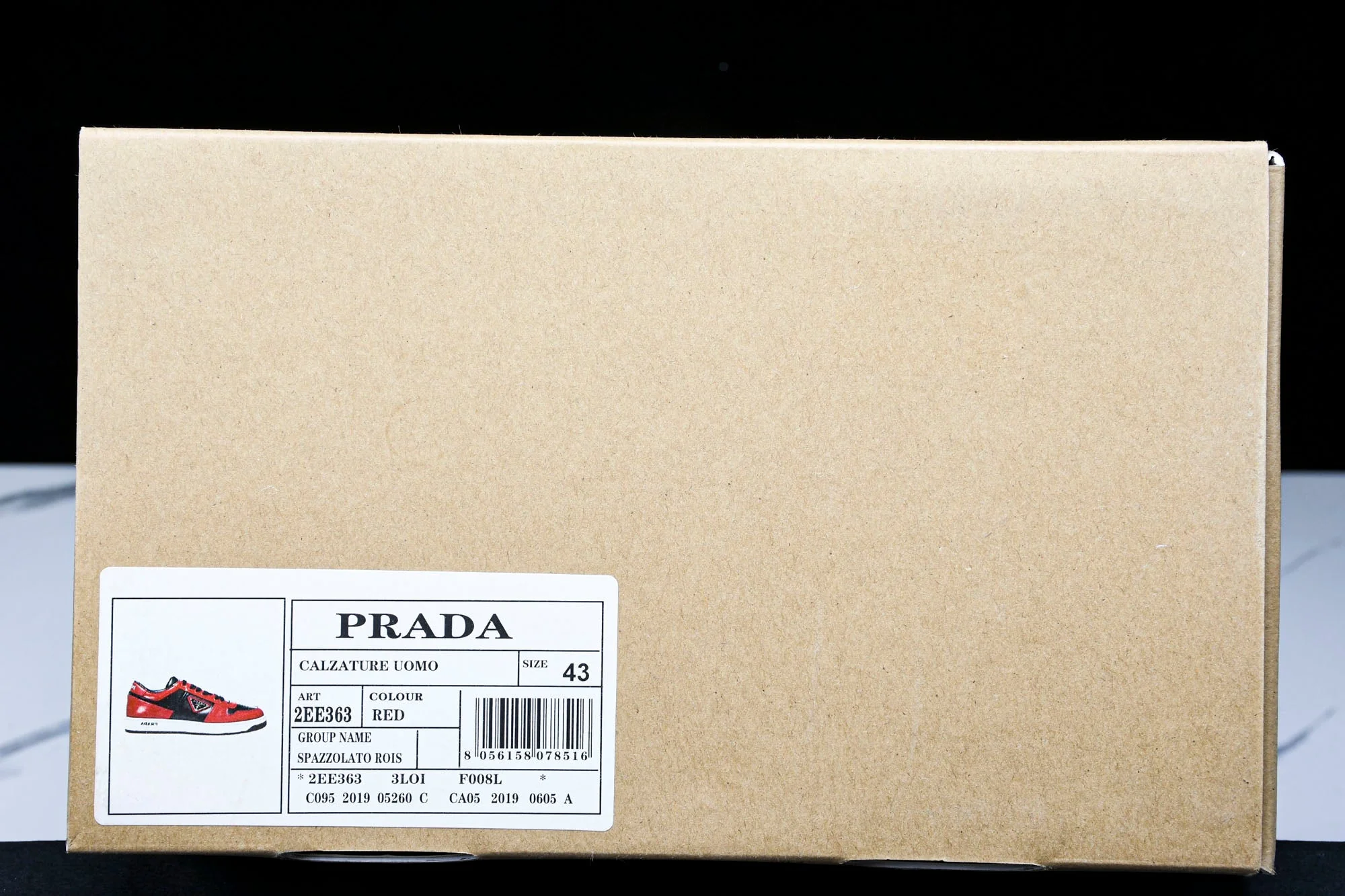 Prada Downtown Sneaker 'Black Red'