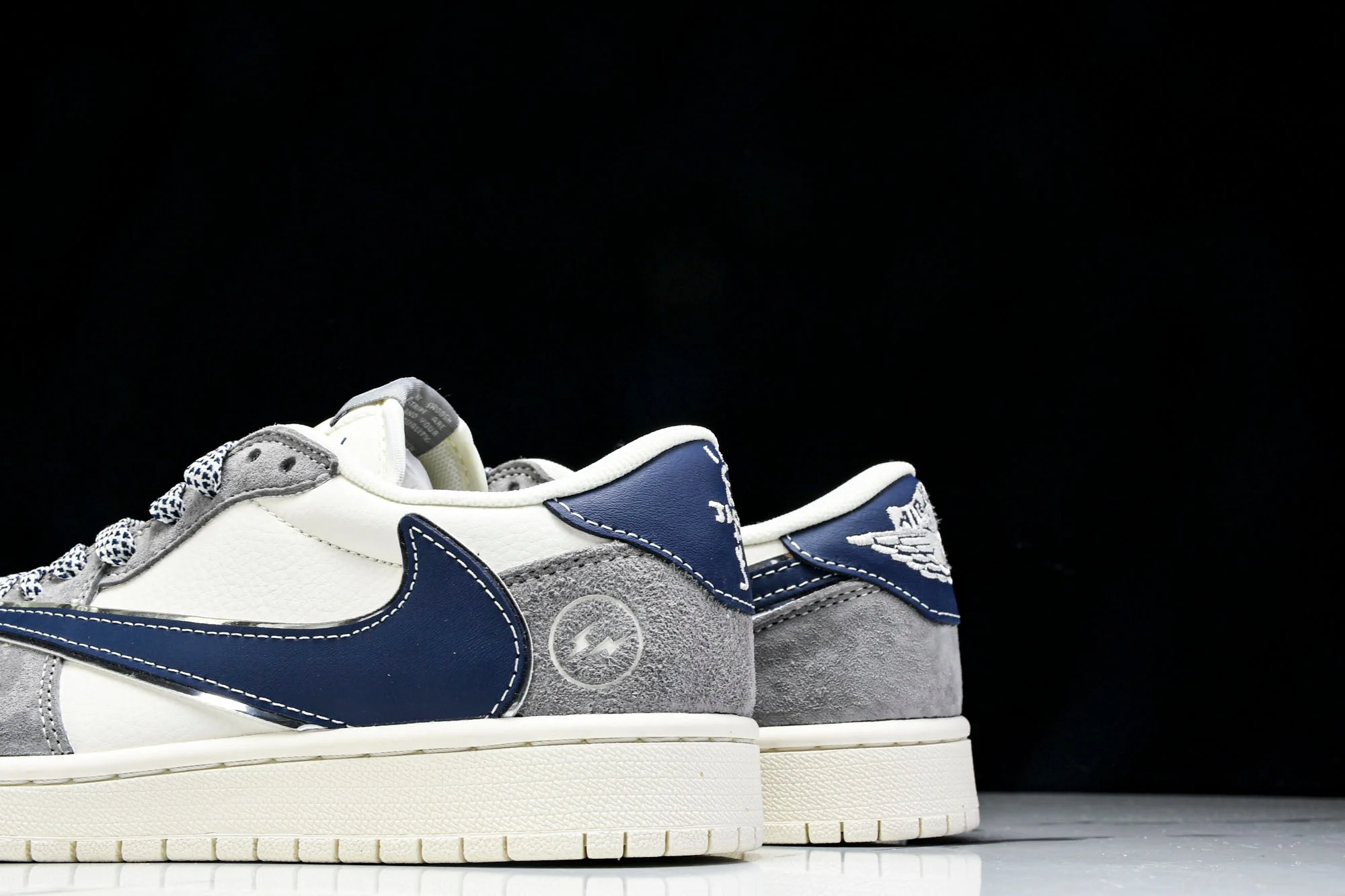 Travis Scott AJ1 Low x Fragment 'Grey Navy' (Custom)