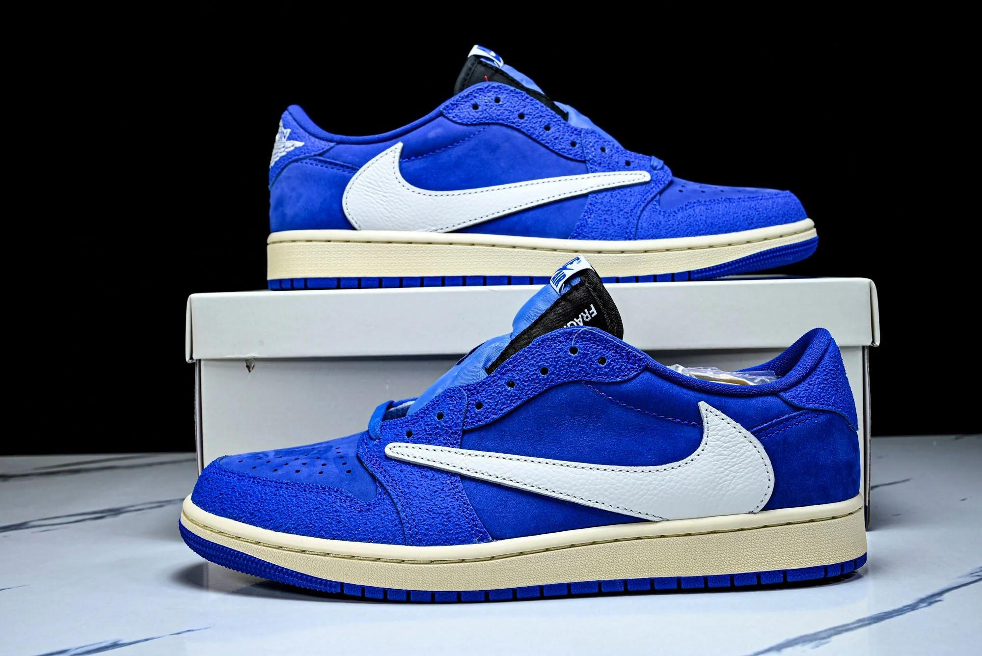 Travis Scott x Fragment AJ1 Low 'Reverse Sail Military Blue' (Unreleased)