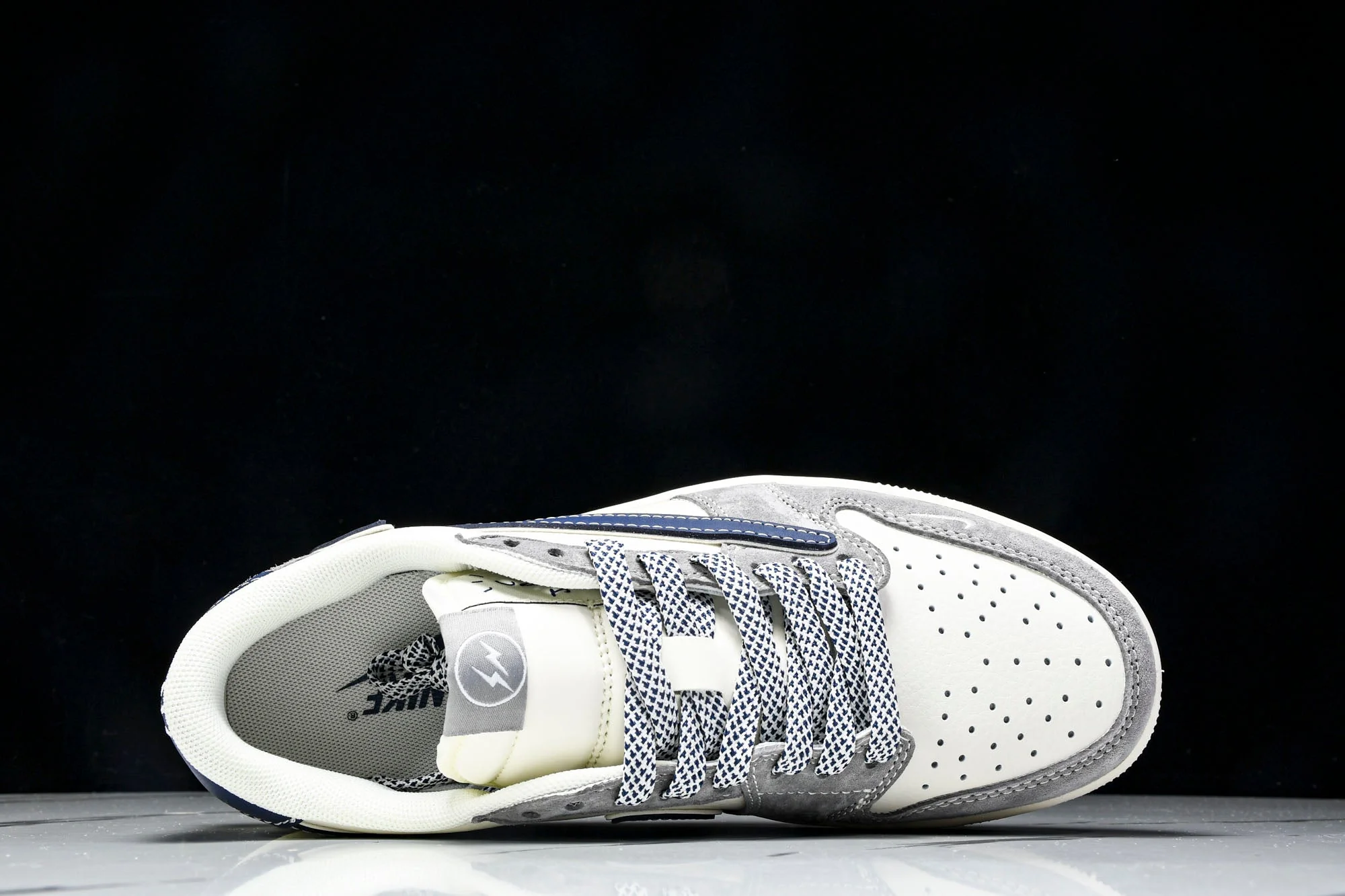 Travis Scott AJ1 Low x Fragment 'Grey Navy' (Custom)