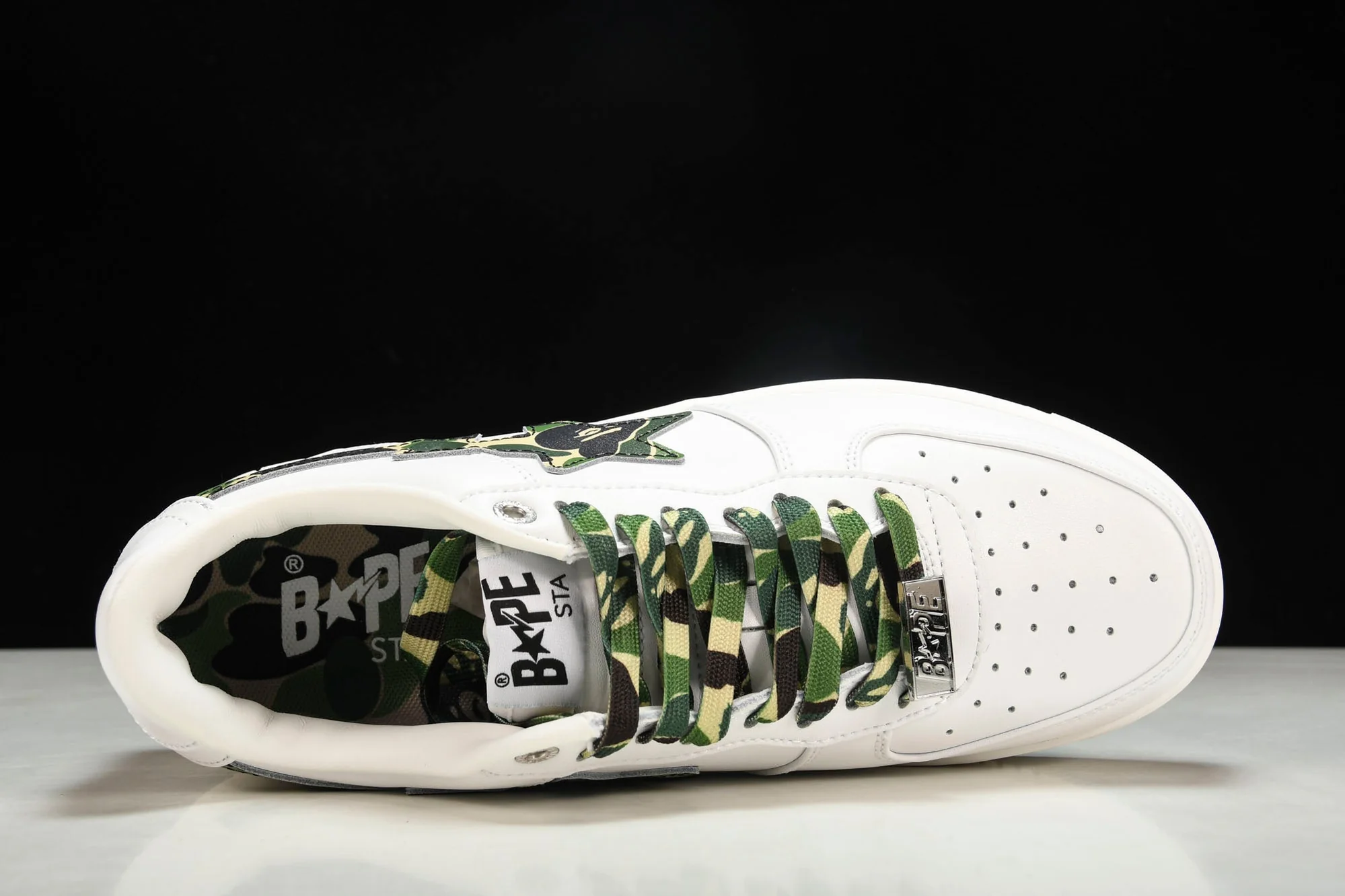 A Bathing Ape Bape Sta 'White ABC Camo Green'