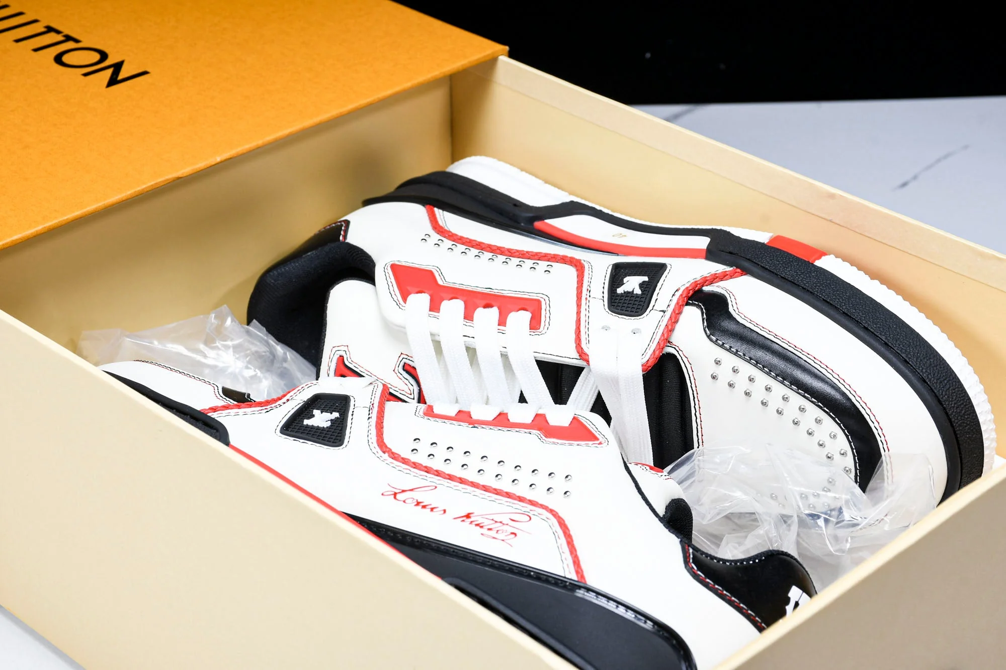 Louis Vuittоп Trainer Low Western 'White Red'