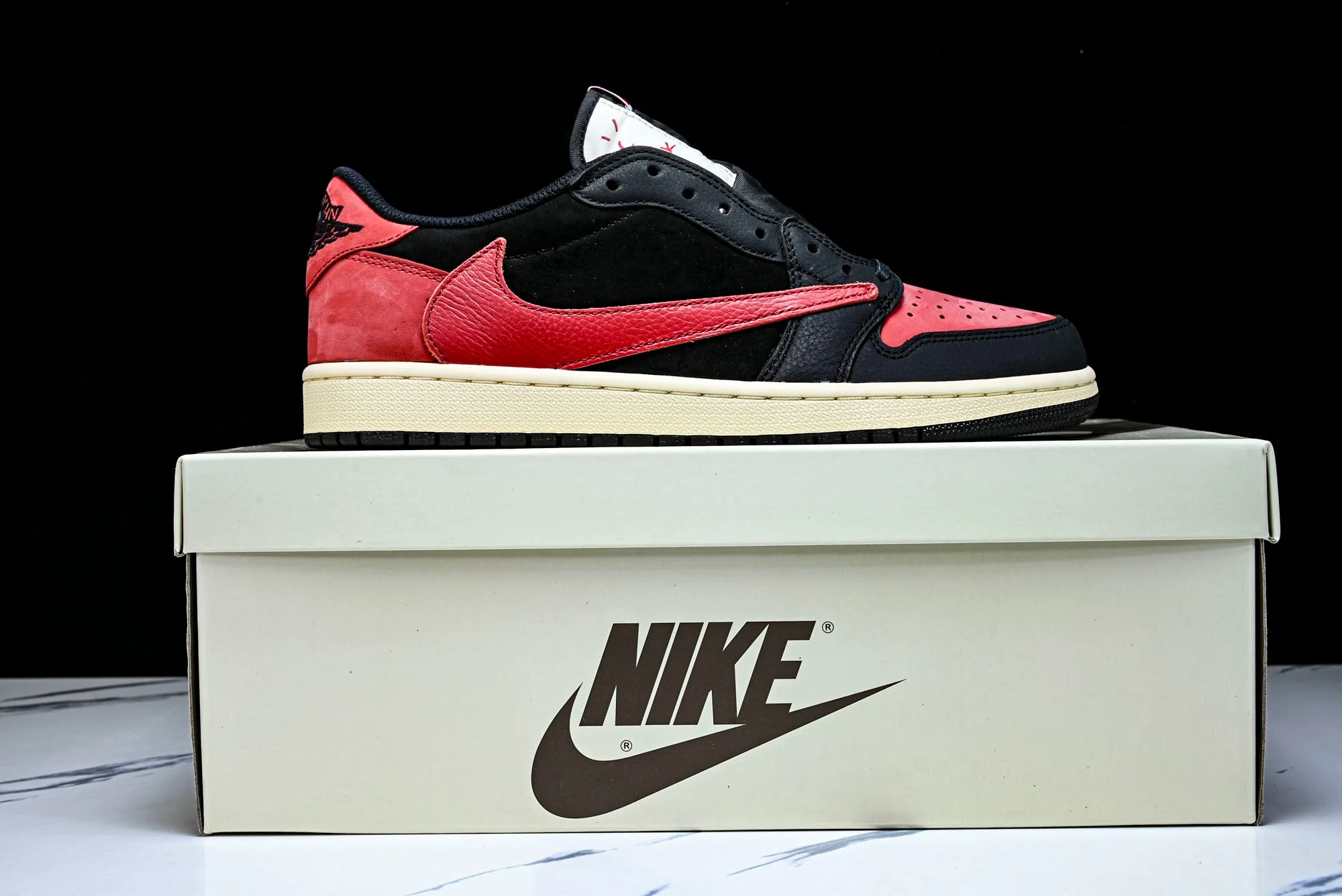 Travis Scott AJ1 Retro Low 'Black Red' (Unreleased)