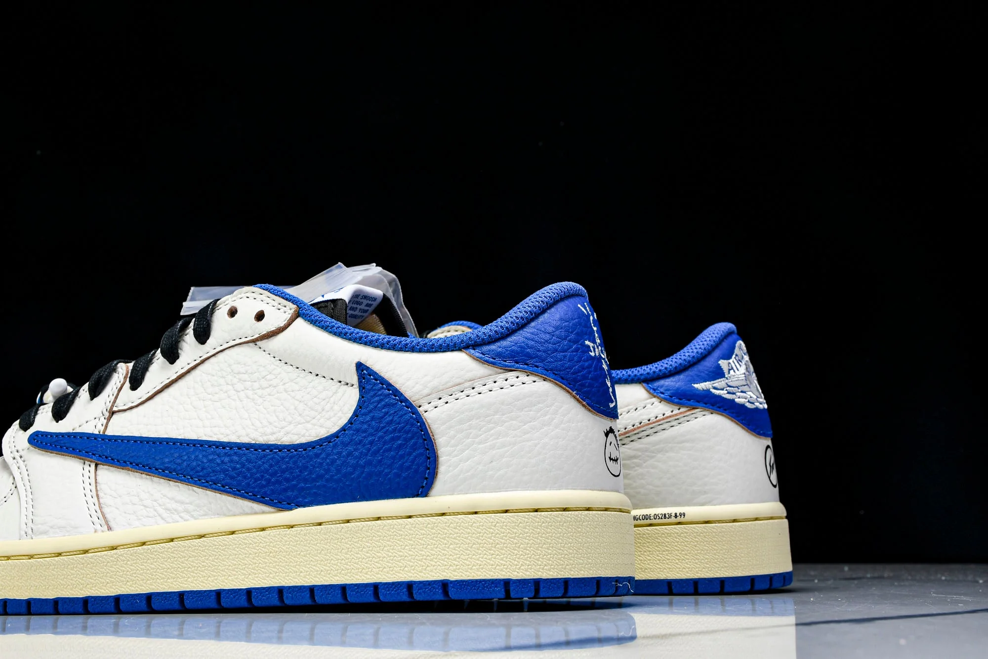 Travis Scott AJ1 Retro Low OG x Fragment 'Sail Military Blue'