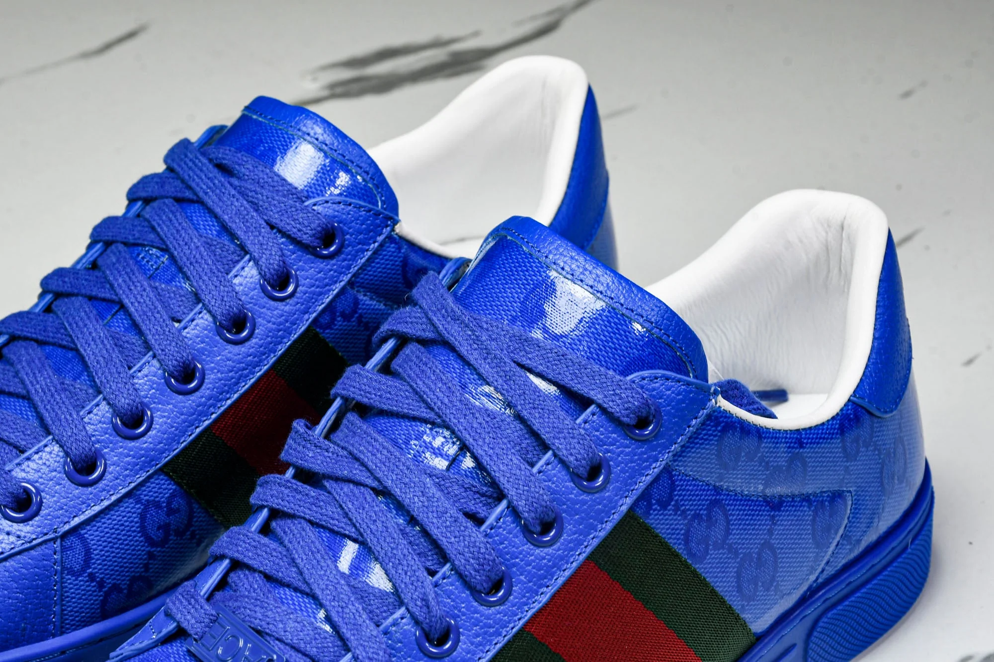 Guссi Ace Web 'Blue Monogram'