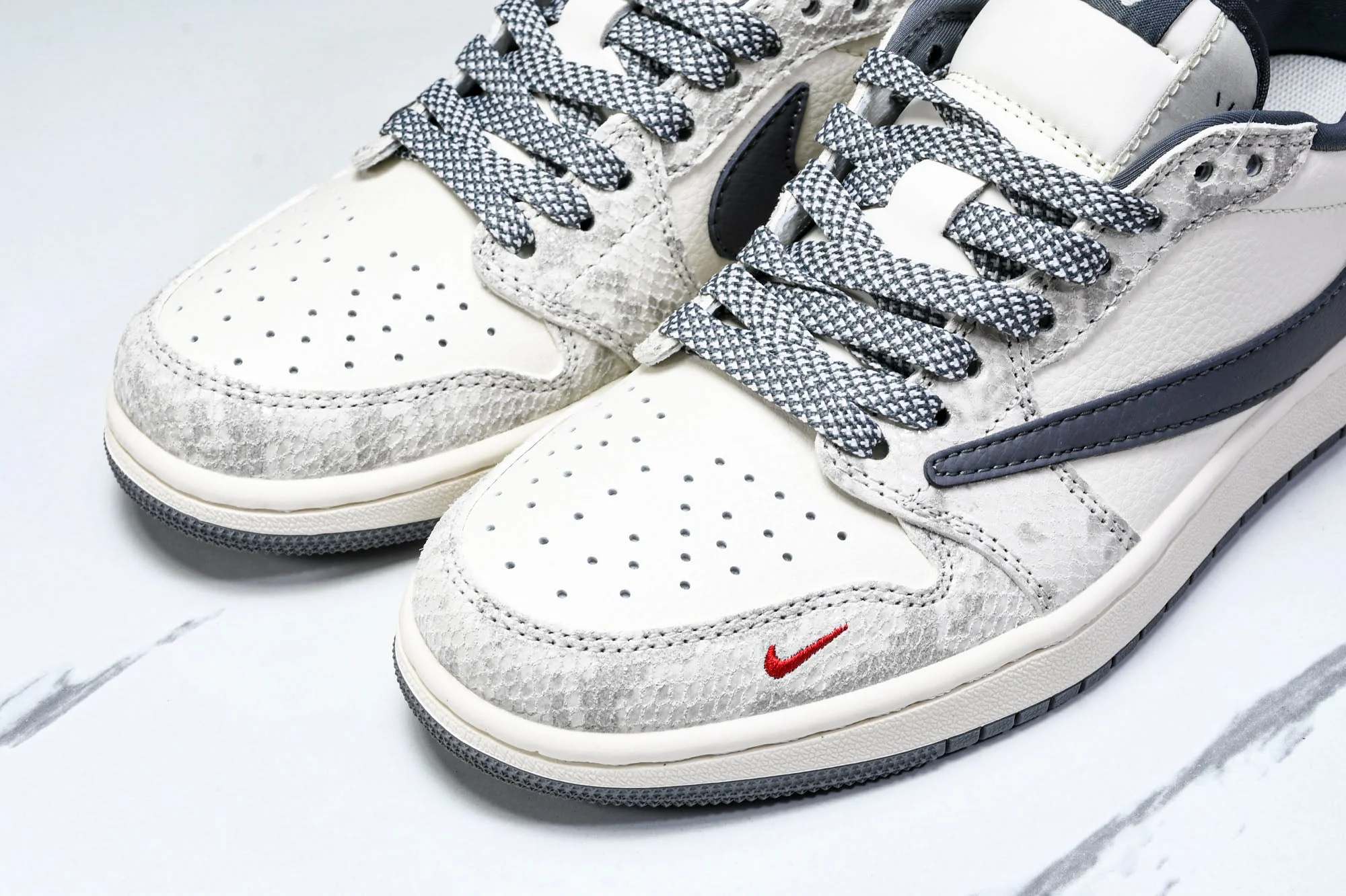 Travis Scott AJ1 Low x Year of The Snake 'White Grey' (Custom)