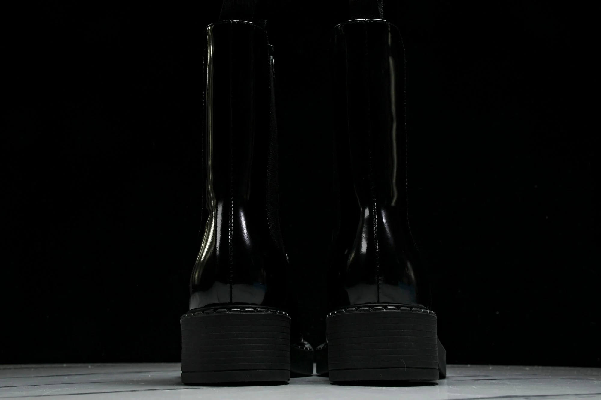 Prada Patent Chelsea Boots 'Black'