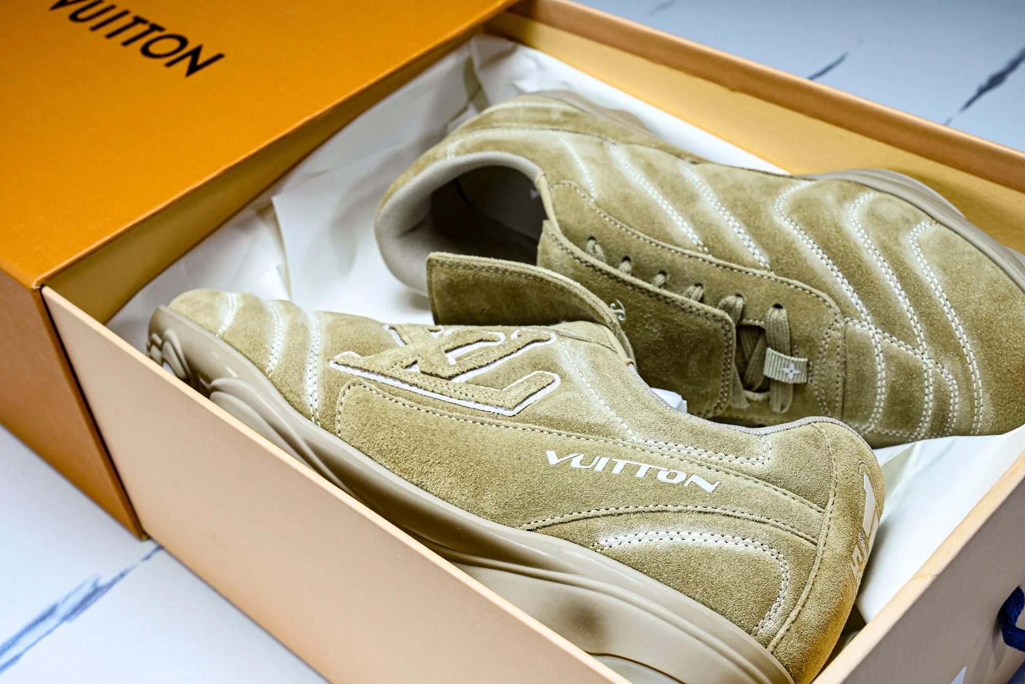 Louis Vuittоп Footprint Soccer Sneaker 'Beige Suede'