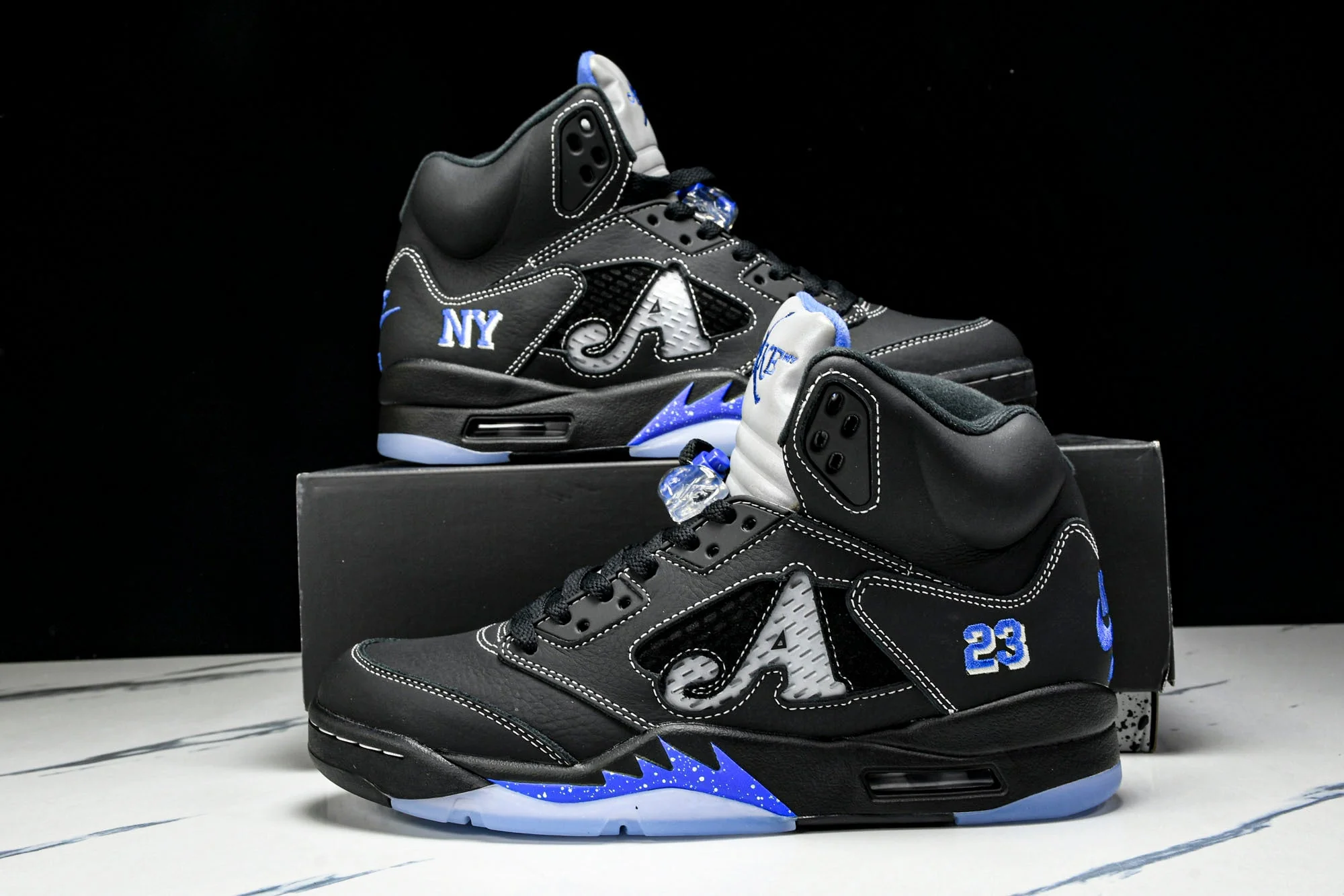 AJ5 Retro x Awake NY 'Black Racer Blue'