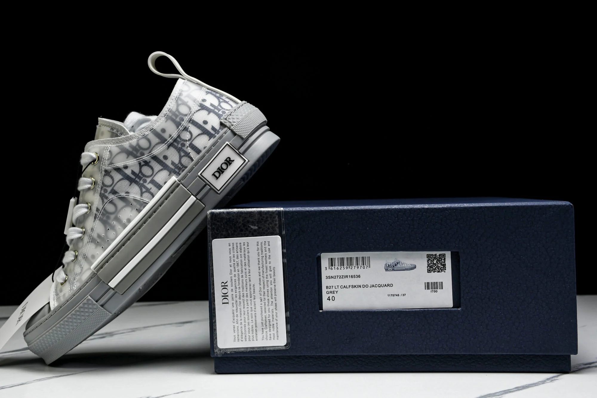 D1or B23 Low 'Oblique Grey Navy'