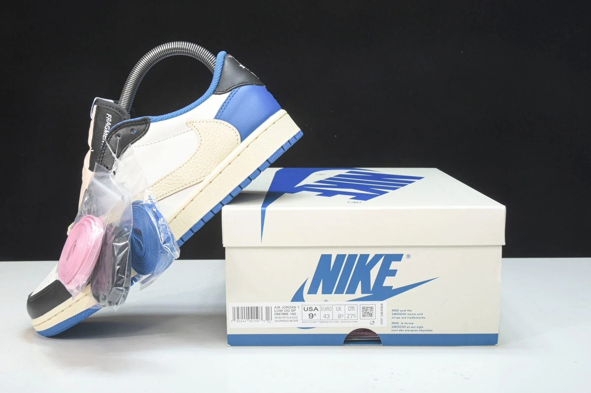 Travis Scott AJ1 Low x Fragment 'Military Blue'