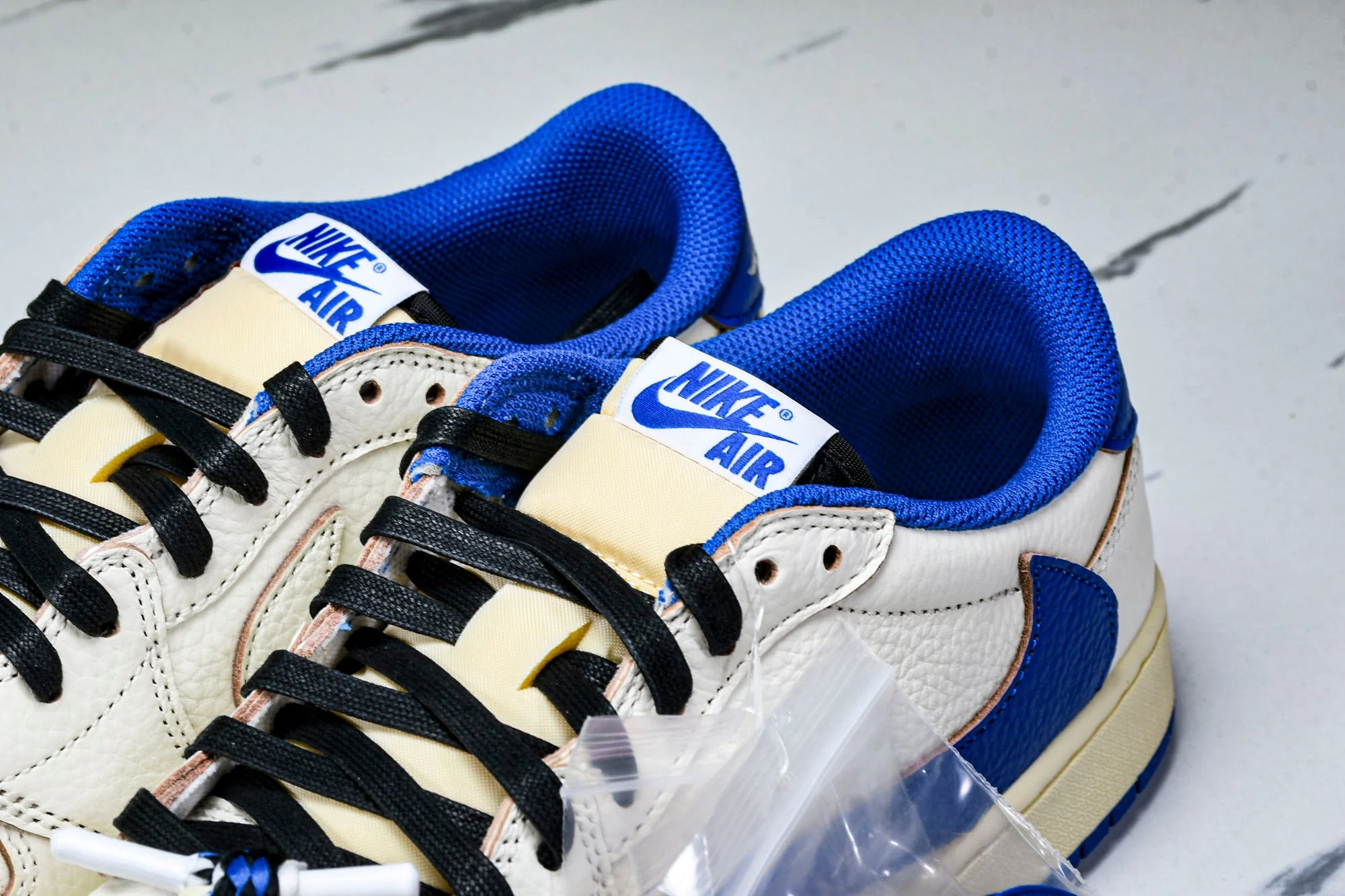 Travis Scott AJ1 Retro Low OG x Fragment 'Sail Military Blue'