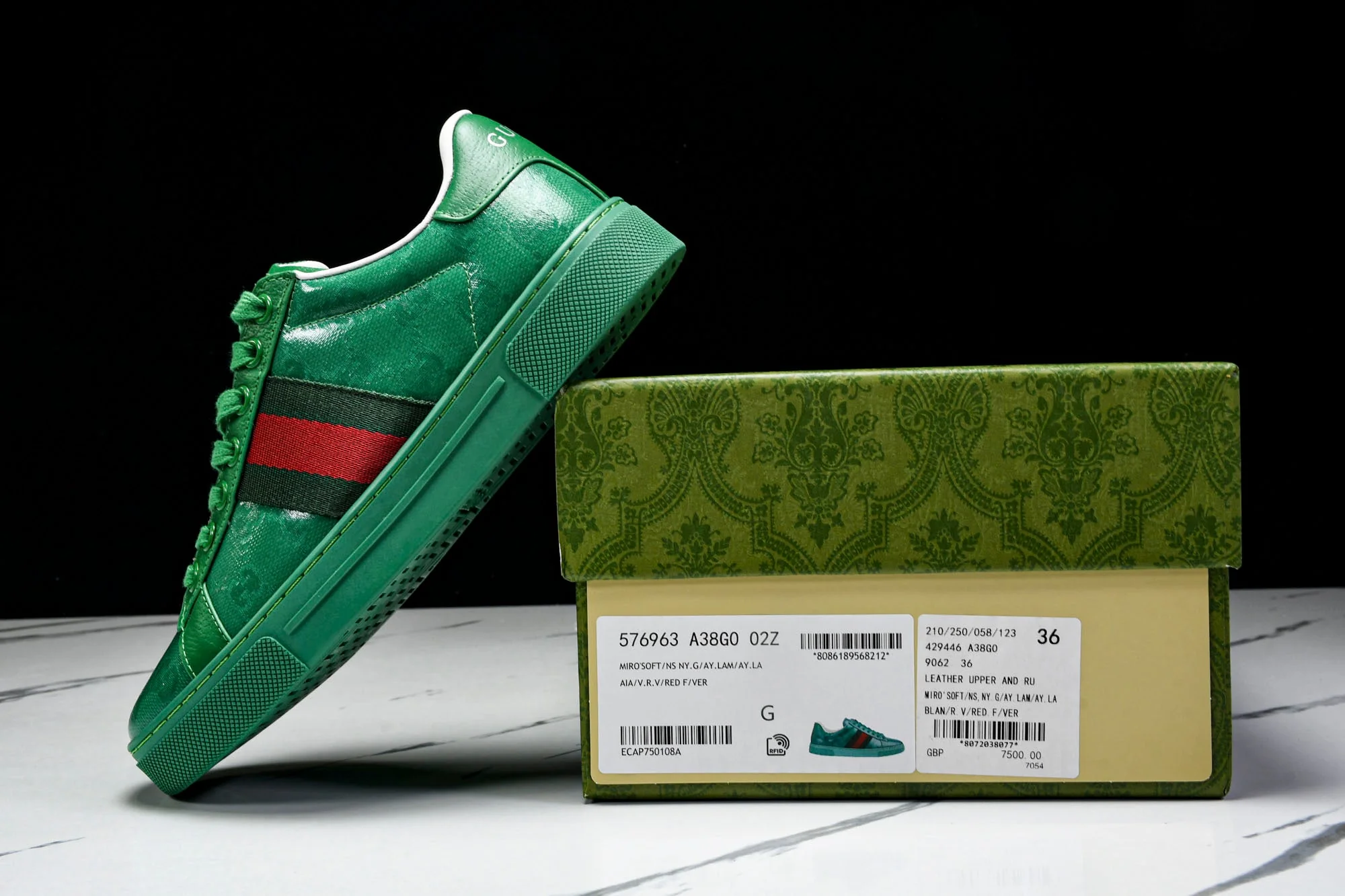 Guссi Ace Web 'Green Monogram'