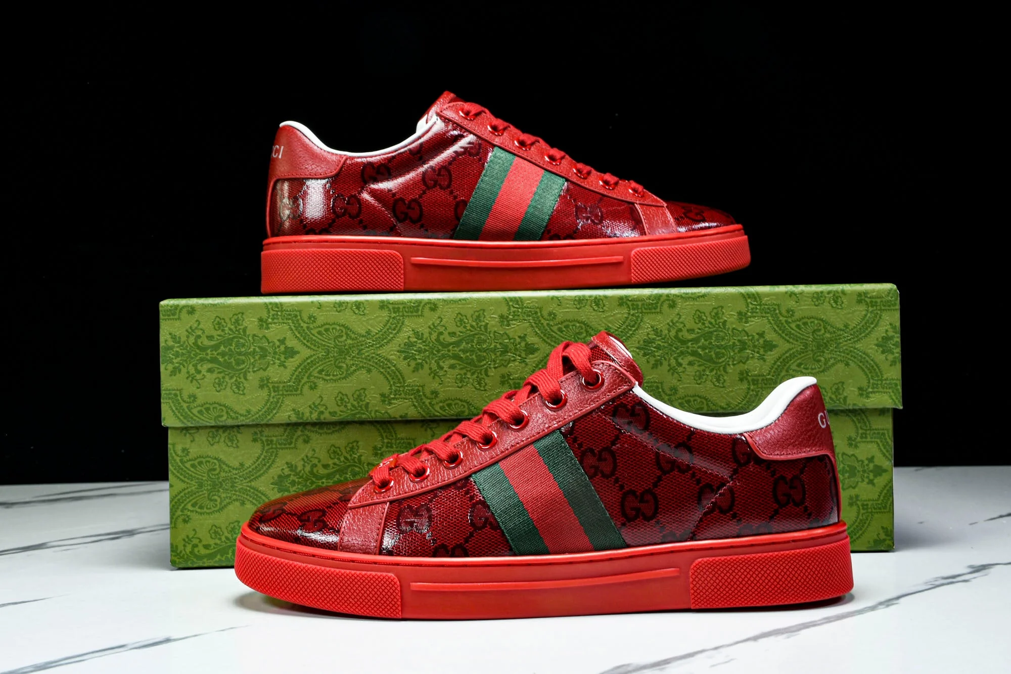 Guссi Ace Web 'Red Monogram'