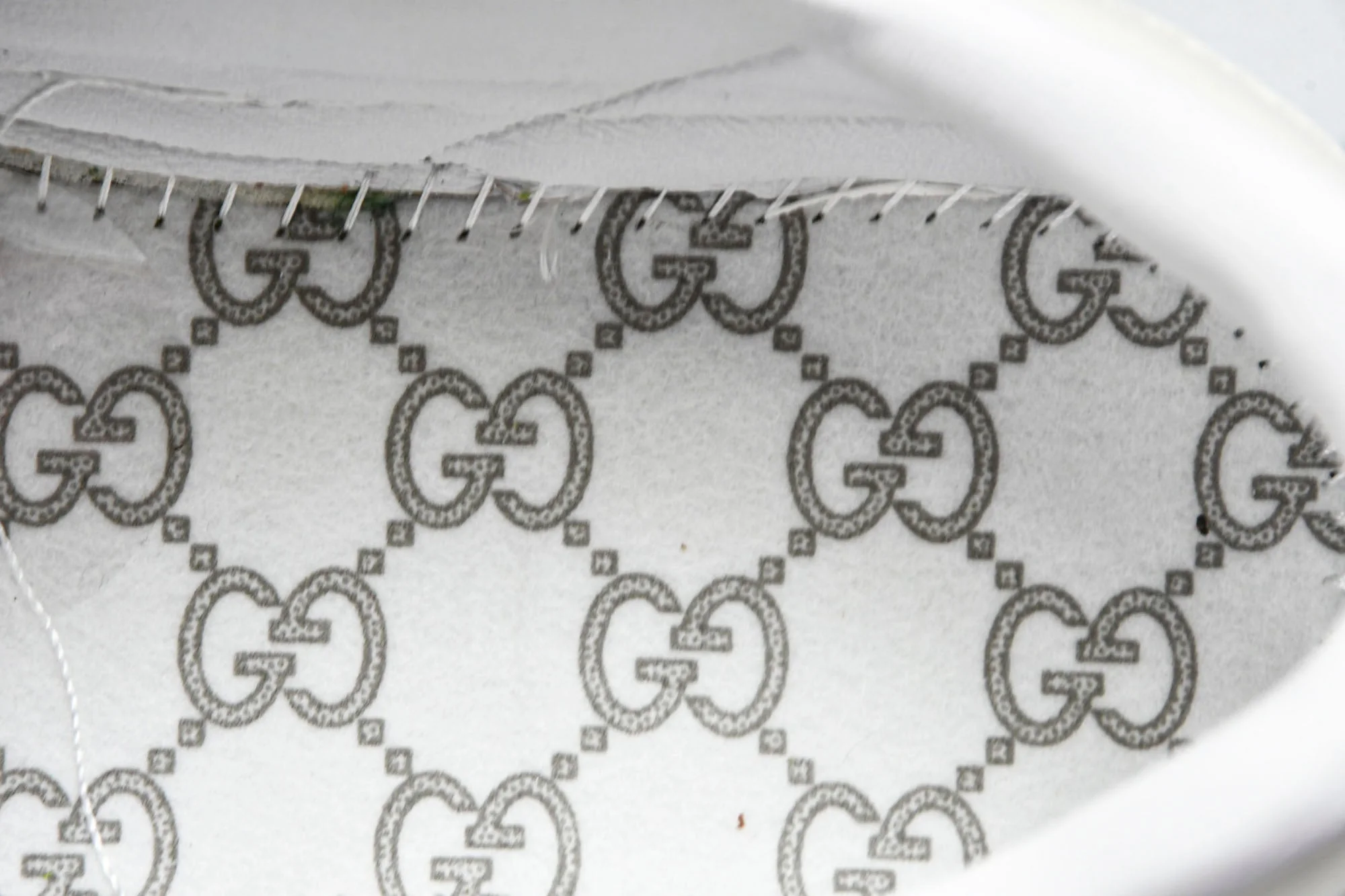 Guссi Ace Web 'Embossed White Monogram'