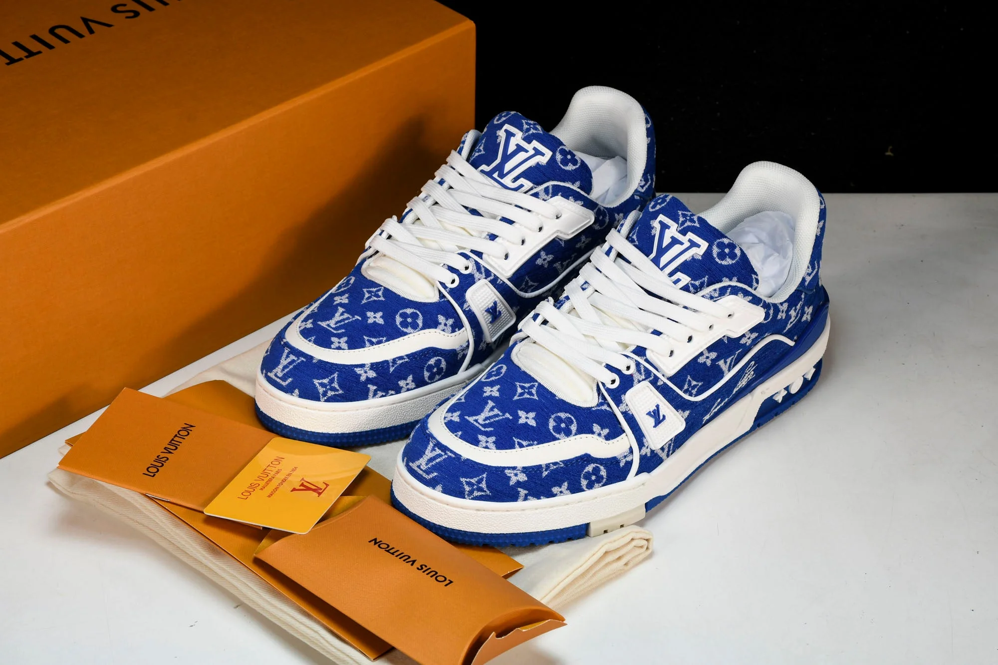 Louis Vuittоп Trainer Low 'Blue Monogram Textile'