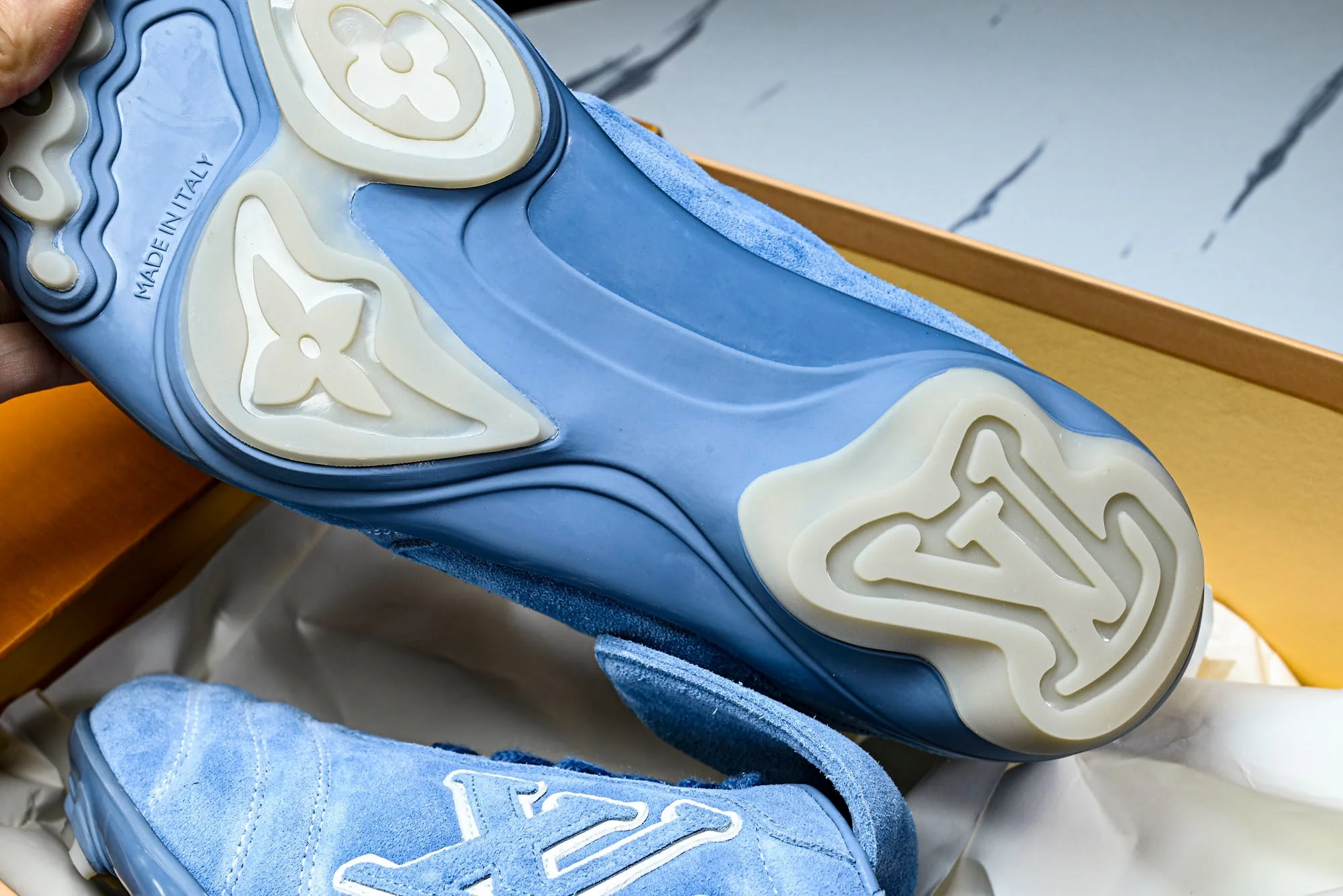 Louis Vuittоп Footprint Soccer Sneaker 'Blue Suede'