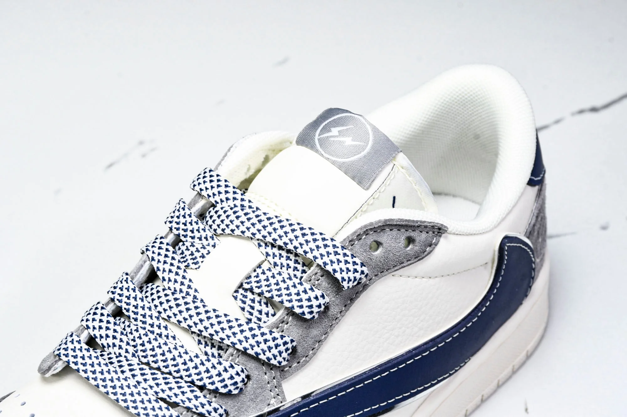 Travis Scott AJ1 Low x Fragment 'Grey Navy' (Custom)