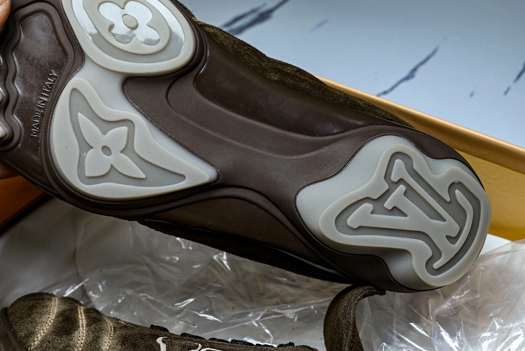 Louis Vuittоп Footprint Soccer Sneaker 'Brown Suede'