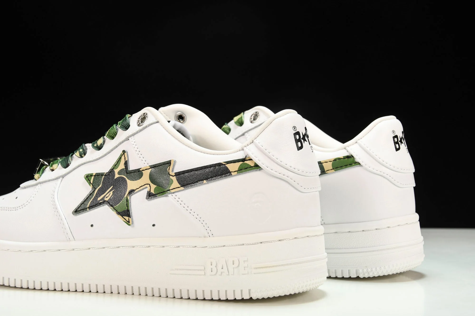 A Bathing Ape Bape Sta 'White ABC Camo Green'