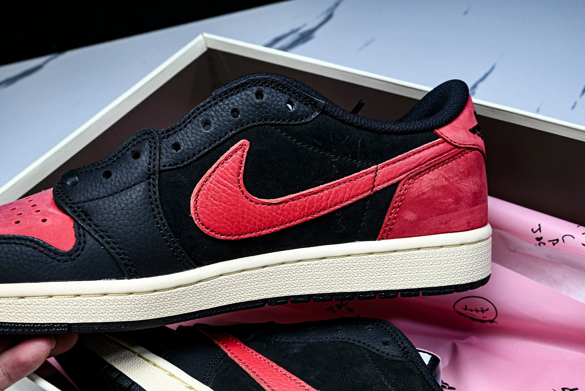 Travis Scott AJ1 Retro Low 'Black Red' (Unreleased)