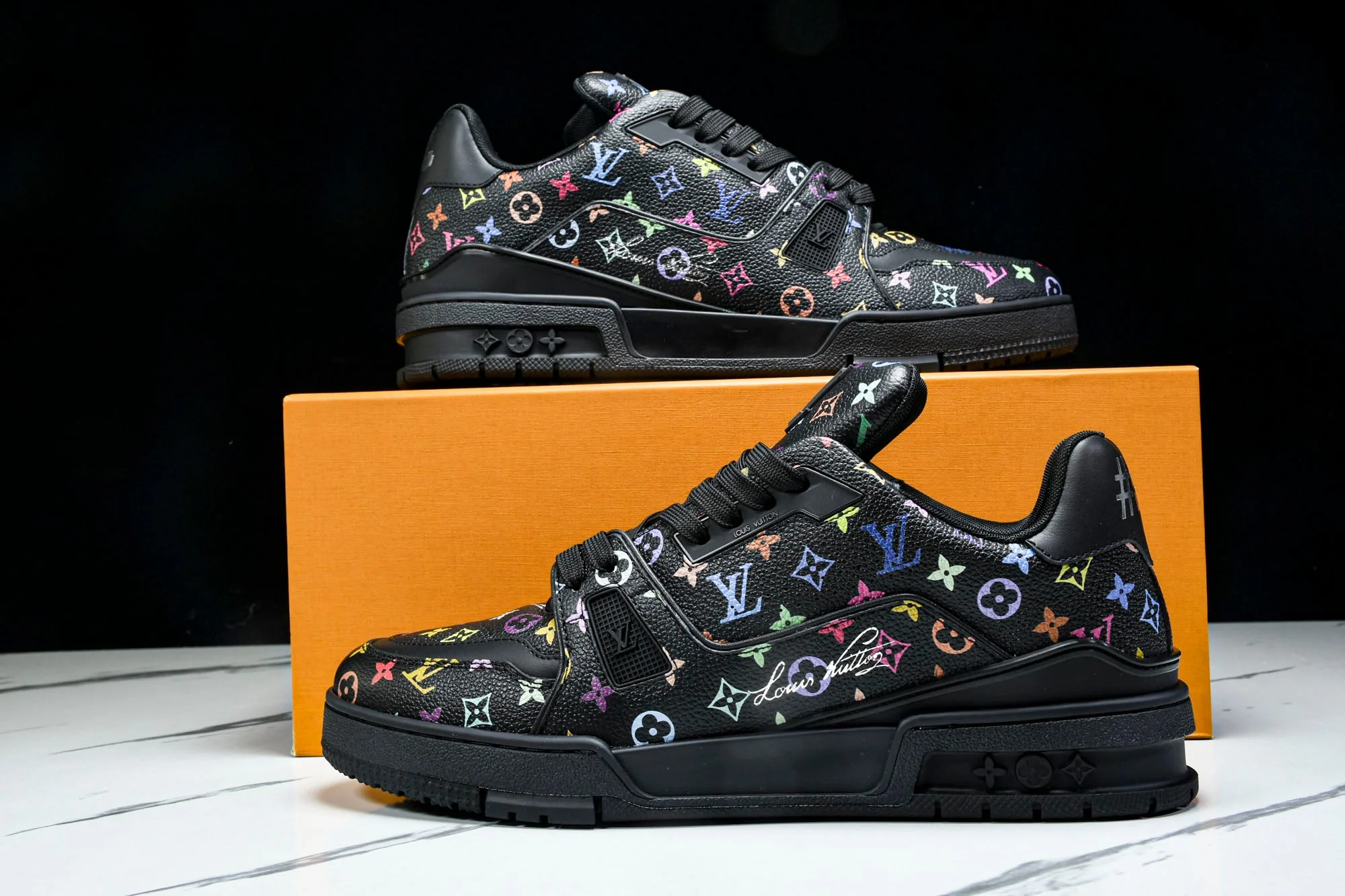 Louis Vuittоп Trainer Low x Takashi Murakami 'Black Multicolor'