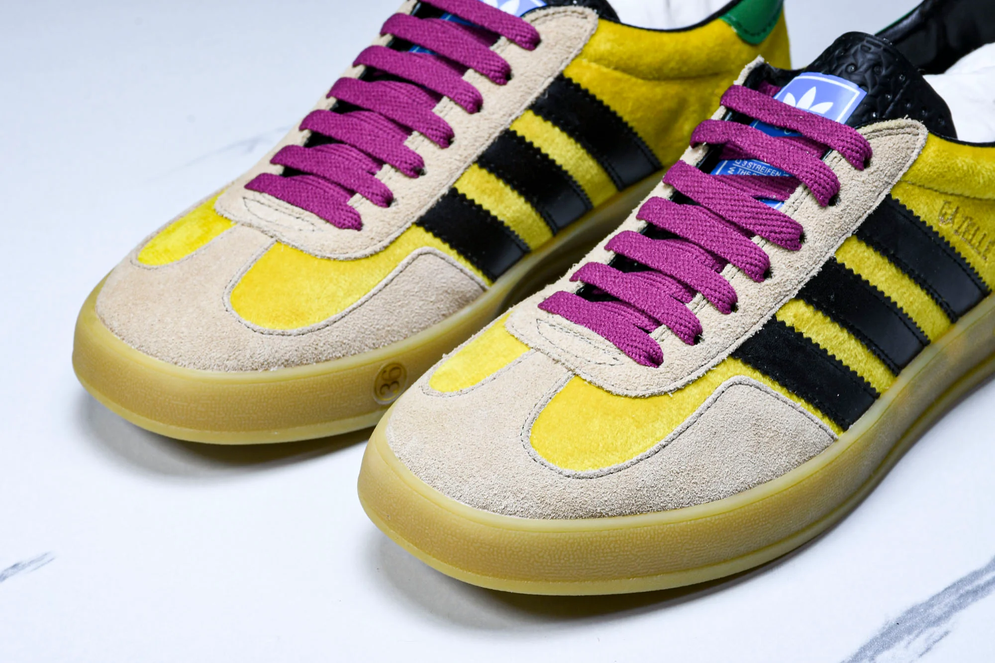 Guссi x Gazelle 'Yellow Green Velvet'