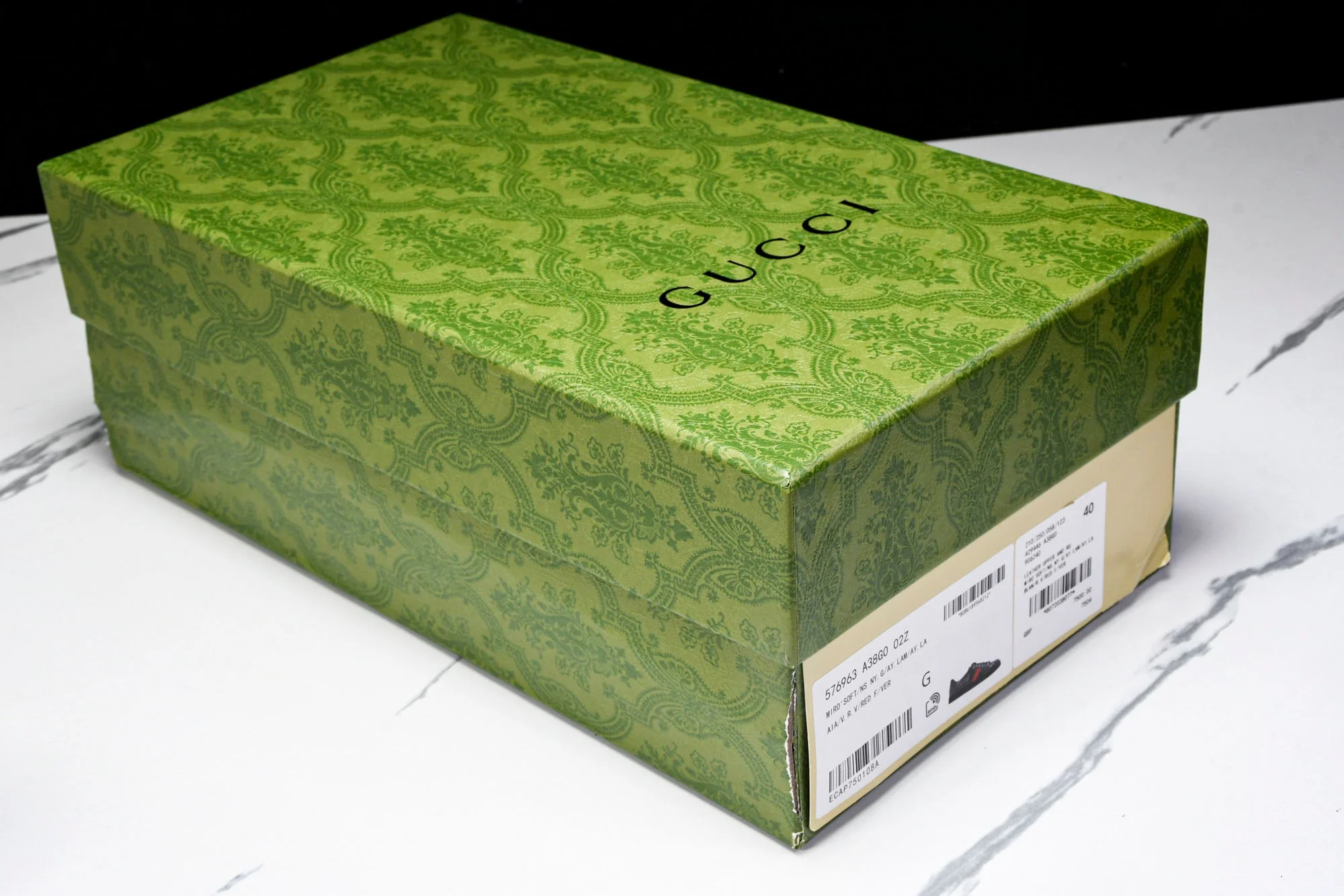 Guссi Ace Web 'Glossy Black Monogram'