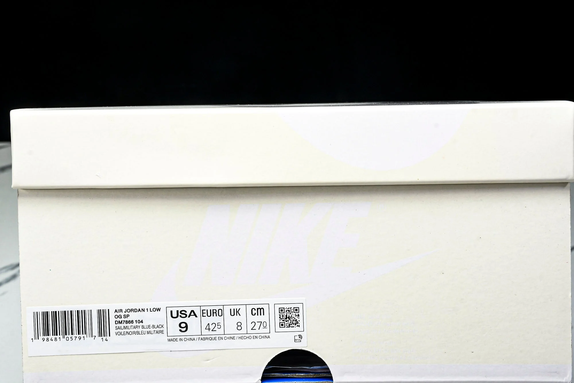 Travis Scott AJ1 Retro Low OG x Fragment 'Sail Military Blue'