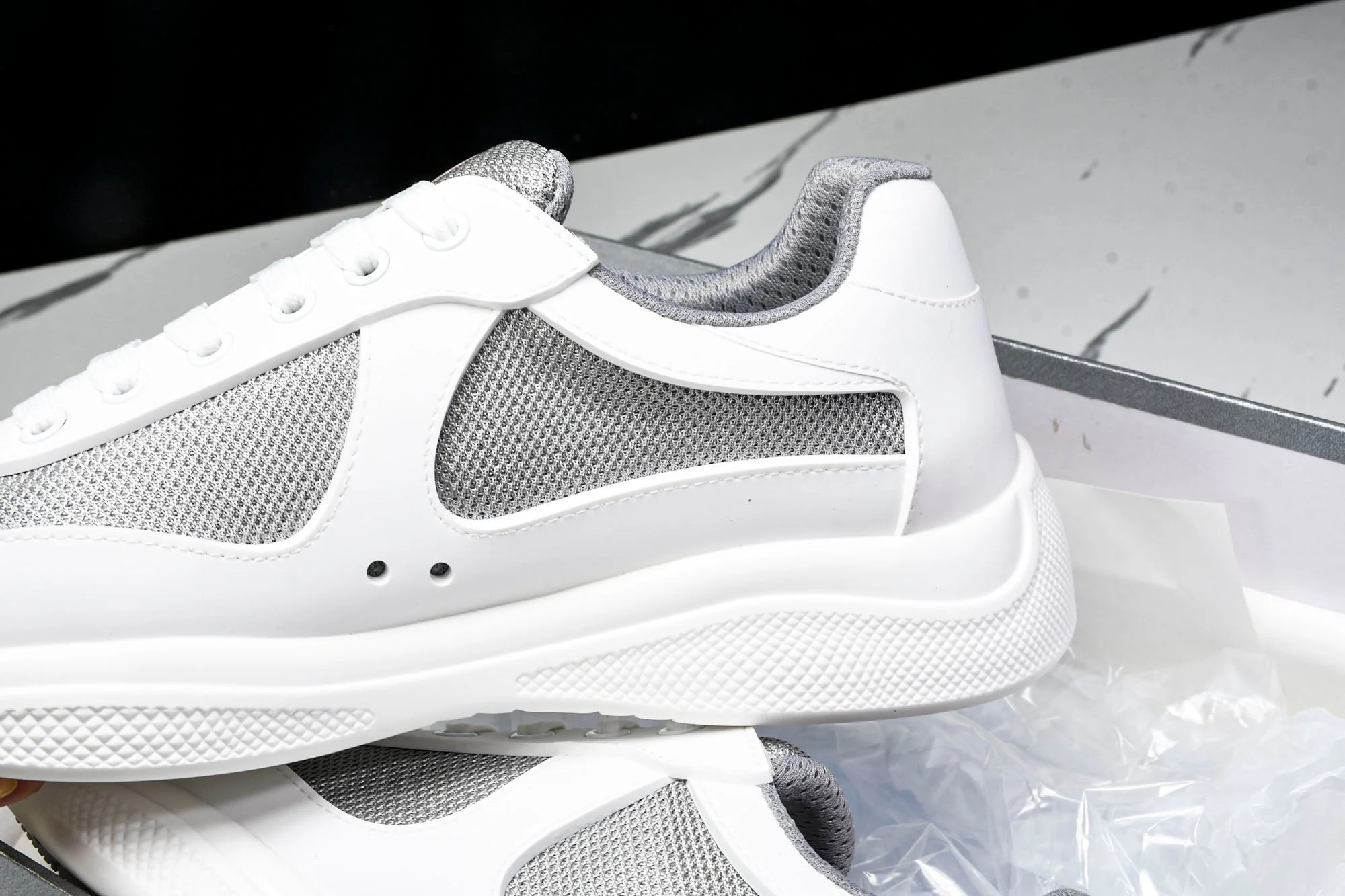 Prada America's Cup Sneaker Soft Rubber 'Cream White'