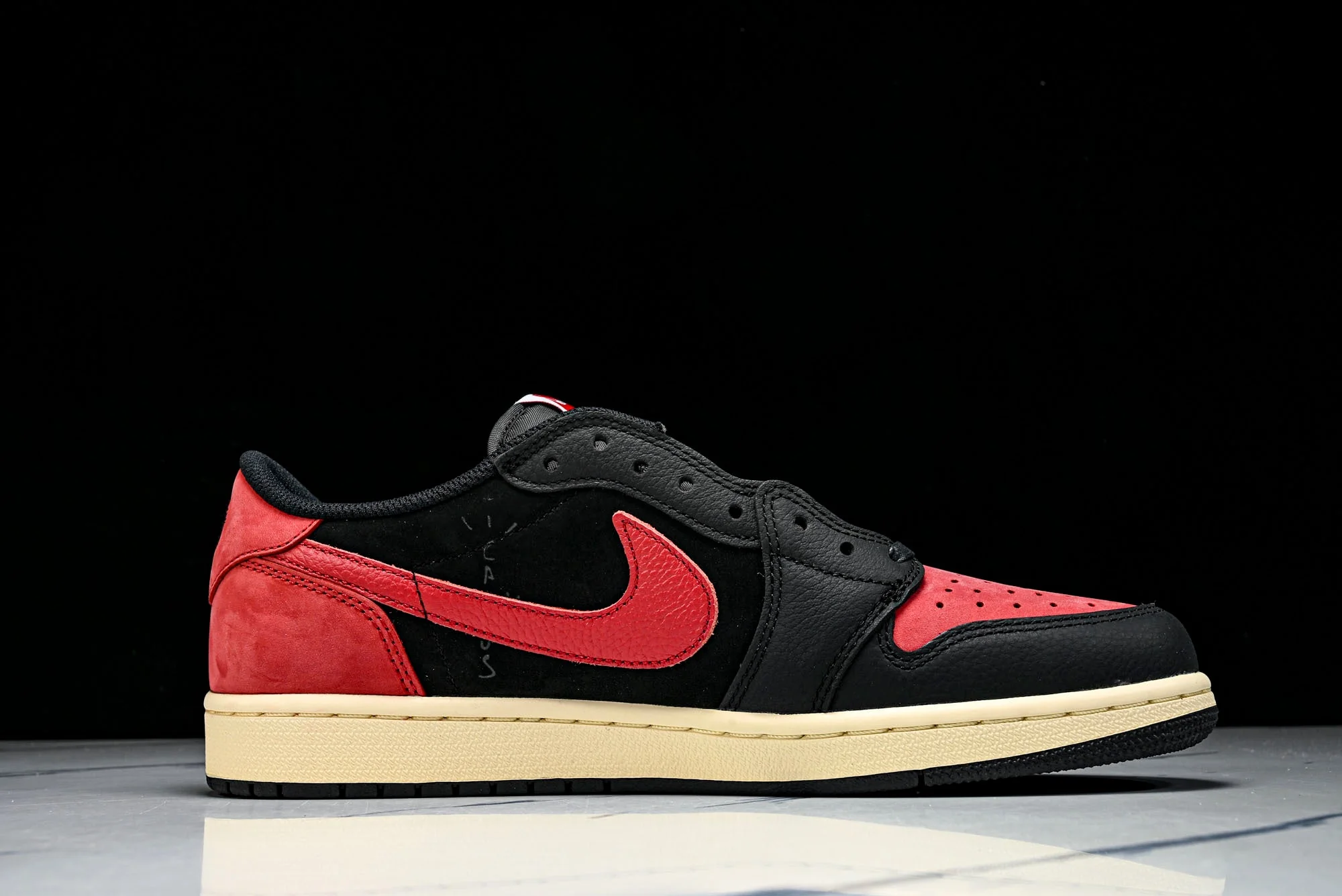 Travis Scott AJ1 Retro Low 'Black Red' (Unreleased)
