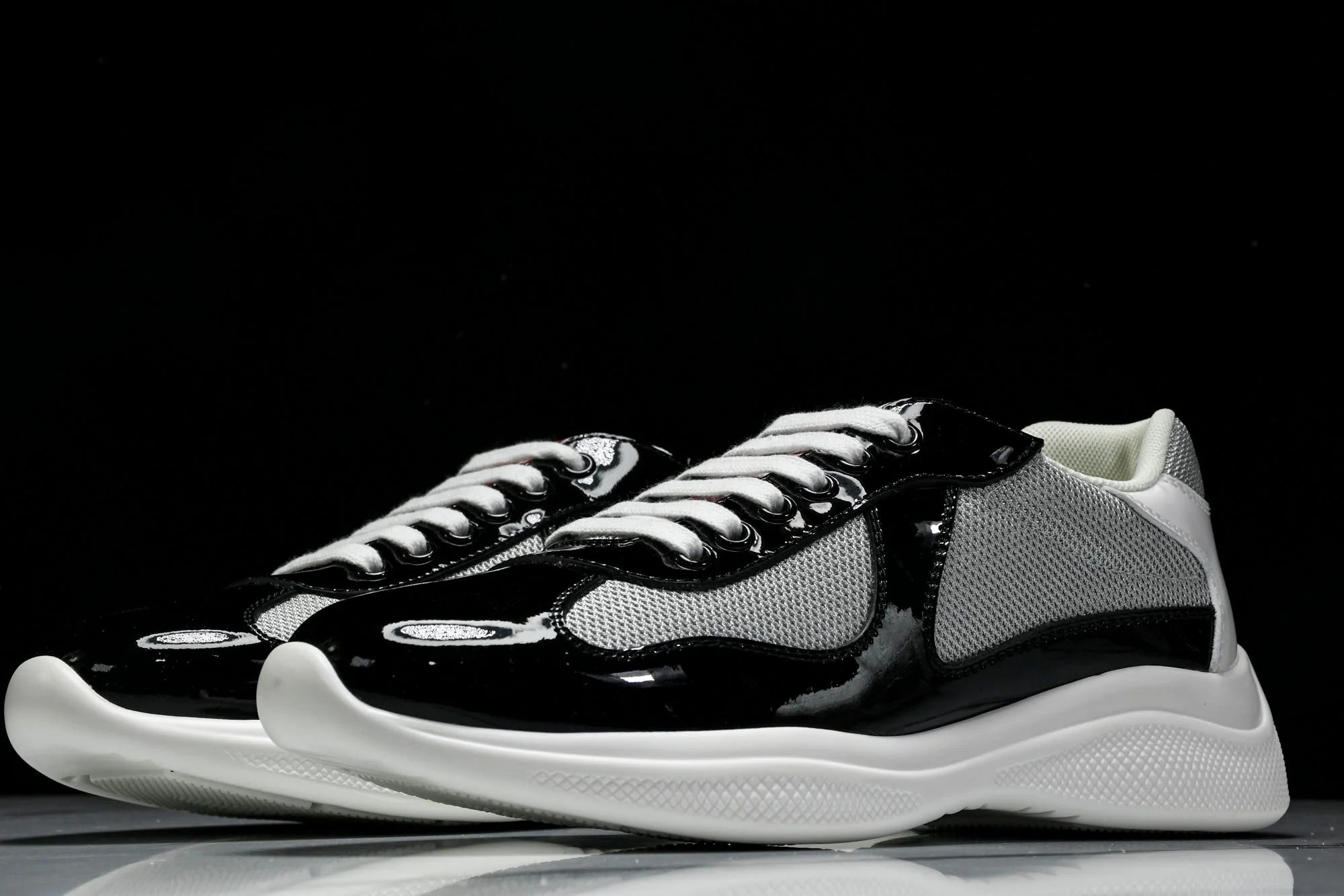 Prada America's Cup Sneaker 'Black Silver White' v1