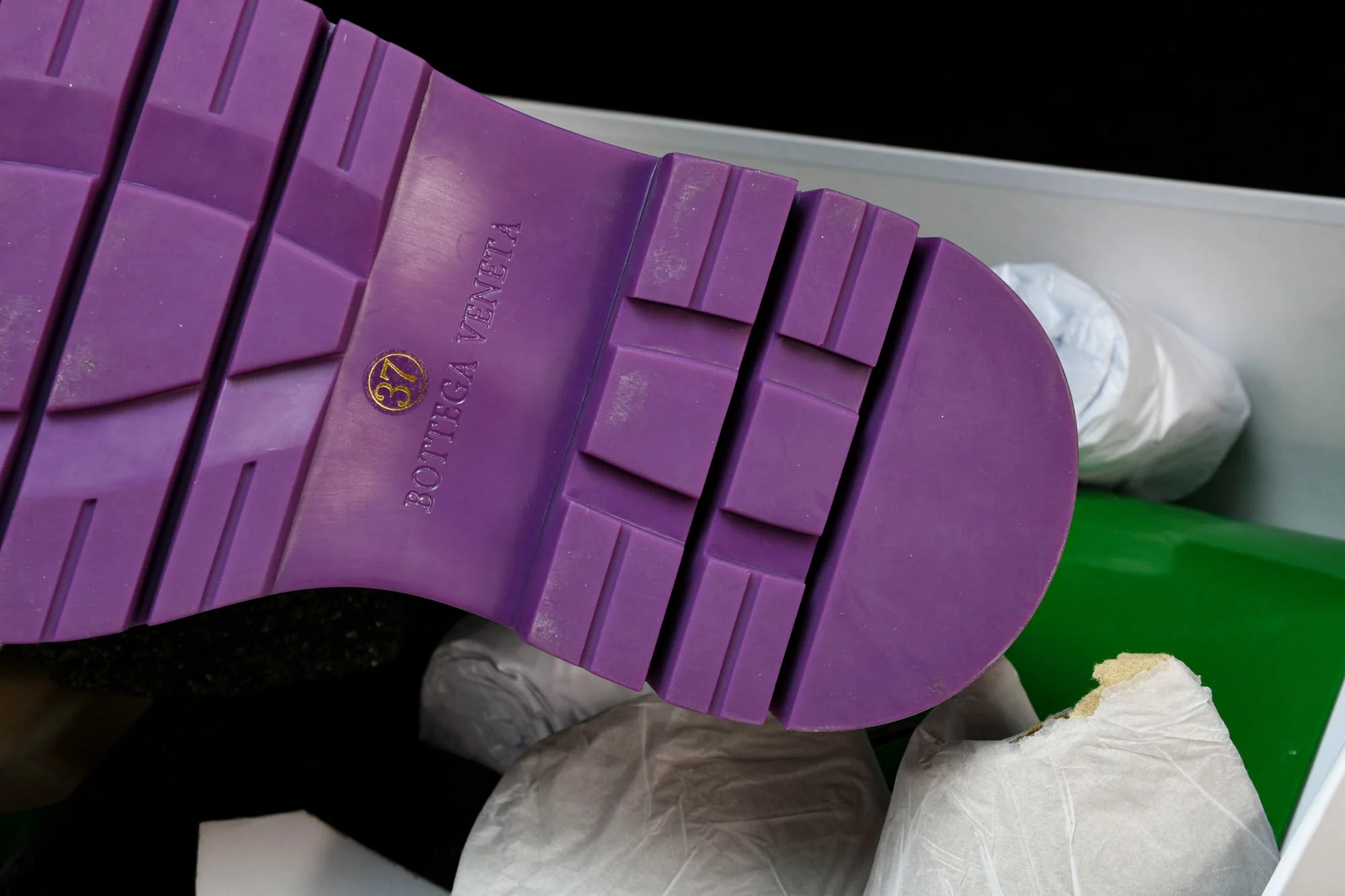 Вottega Veneta Tire Chelsea Boots 'Black Purple'