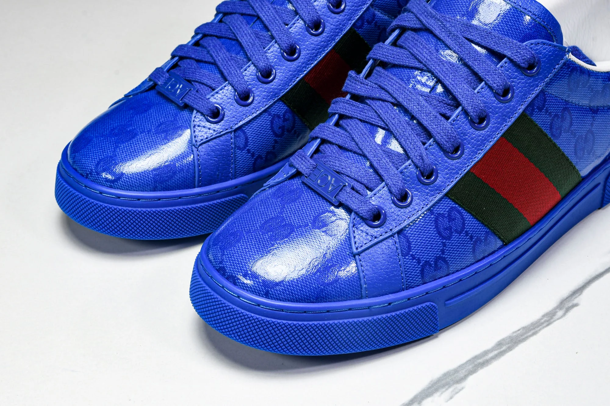 Guссi Ace Web 'Blue Monogram'