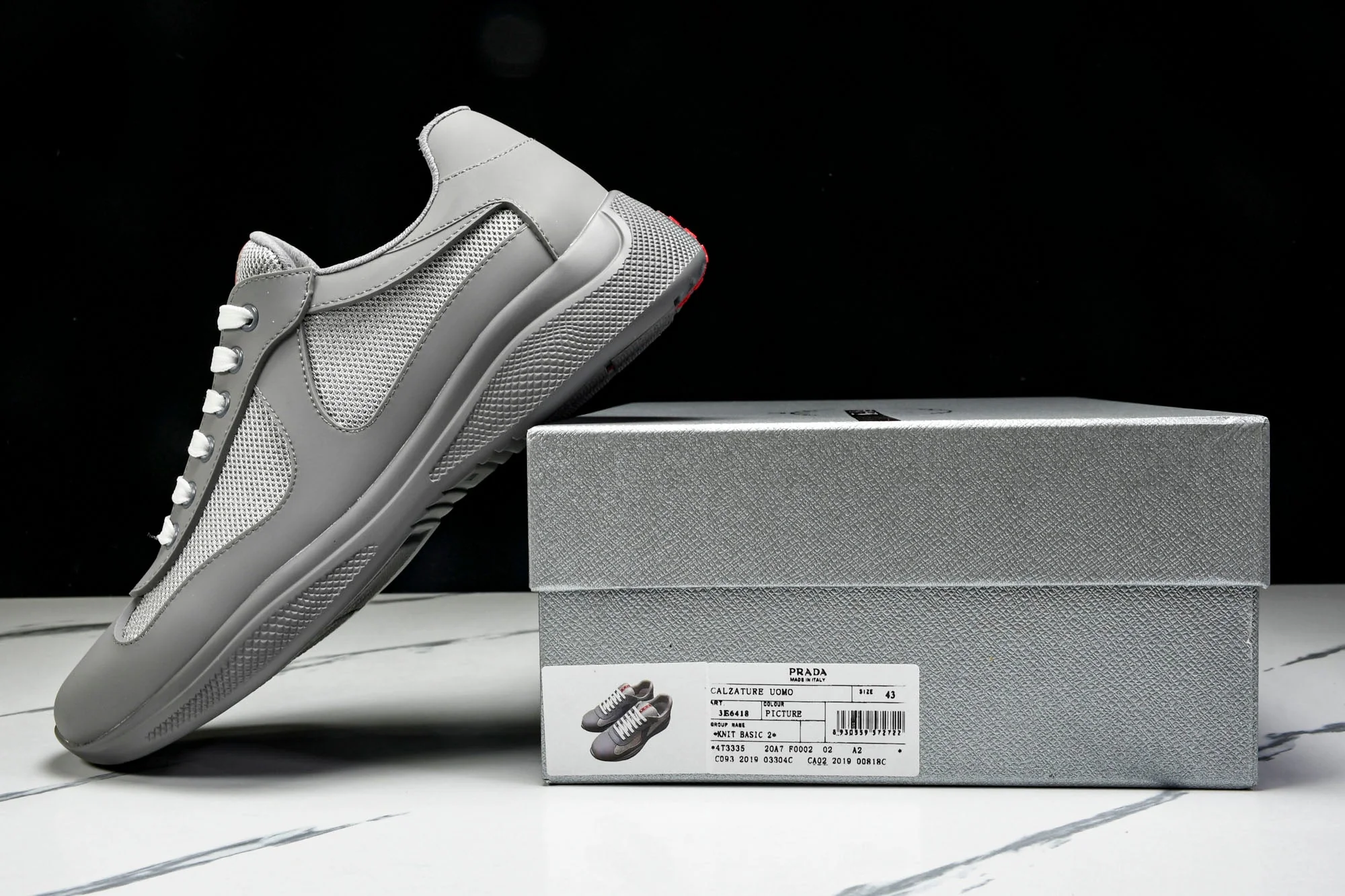 Prada America's Cup Sneaker Soft Rubber 'Steel Grey'