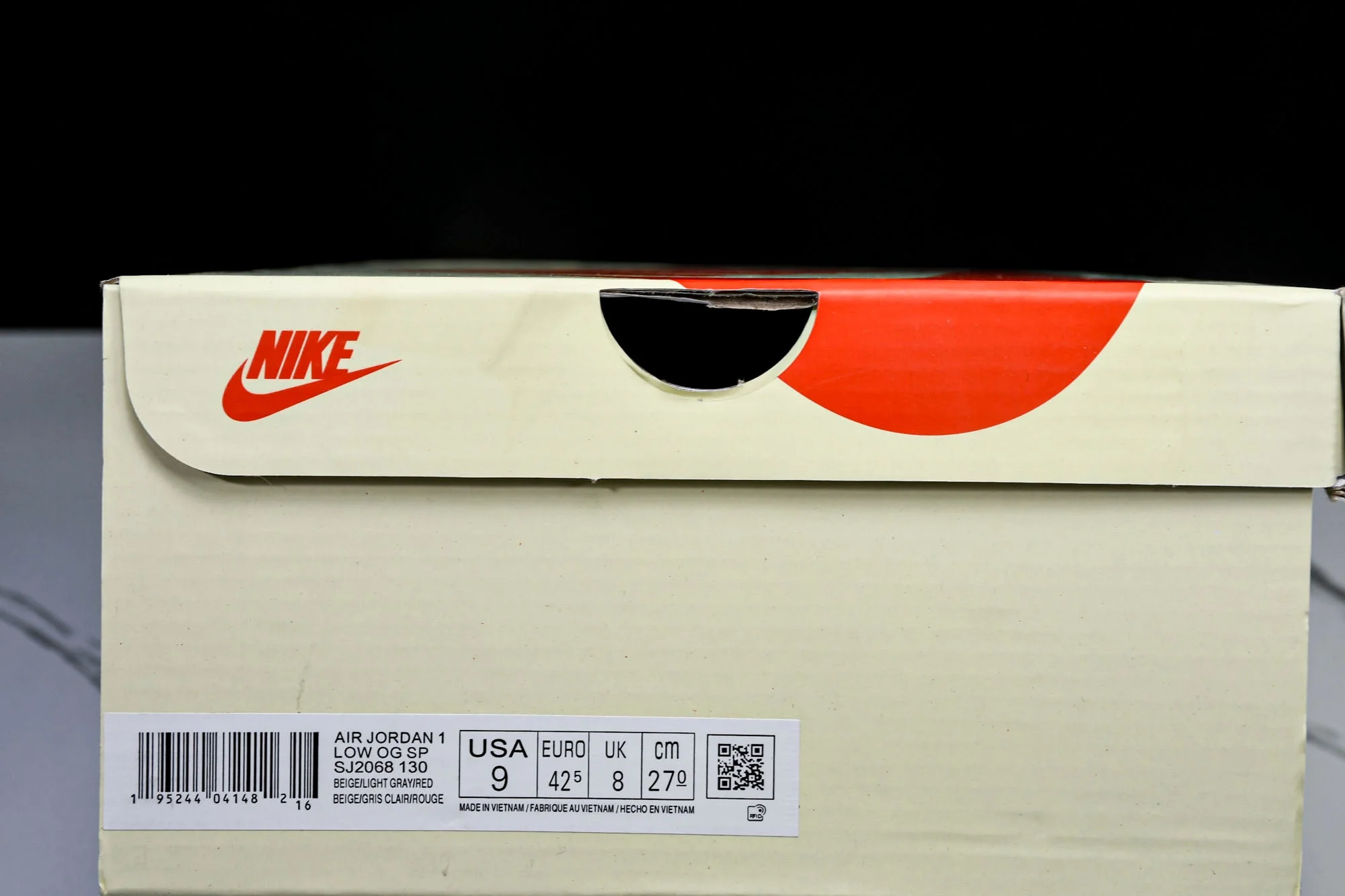 Travis Scott AJ1 Low x Stussy 'Grey White Red' (Custom)